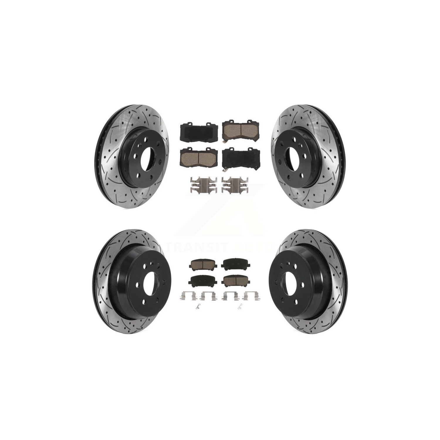 Front Rear Drill Slot Disc Brake Rotors Ceramic Pad Kit For Chevrolet Colorado GMC Canyon KDC-100670