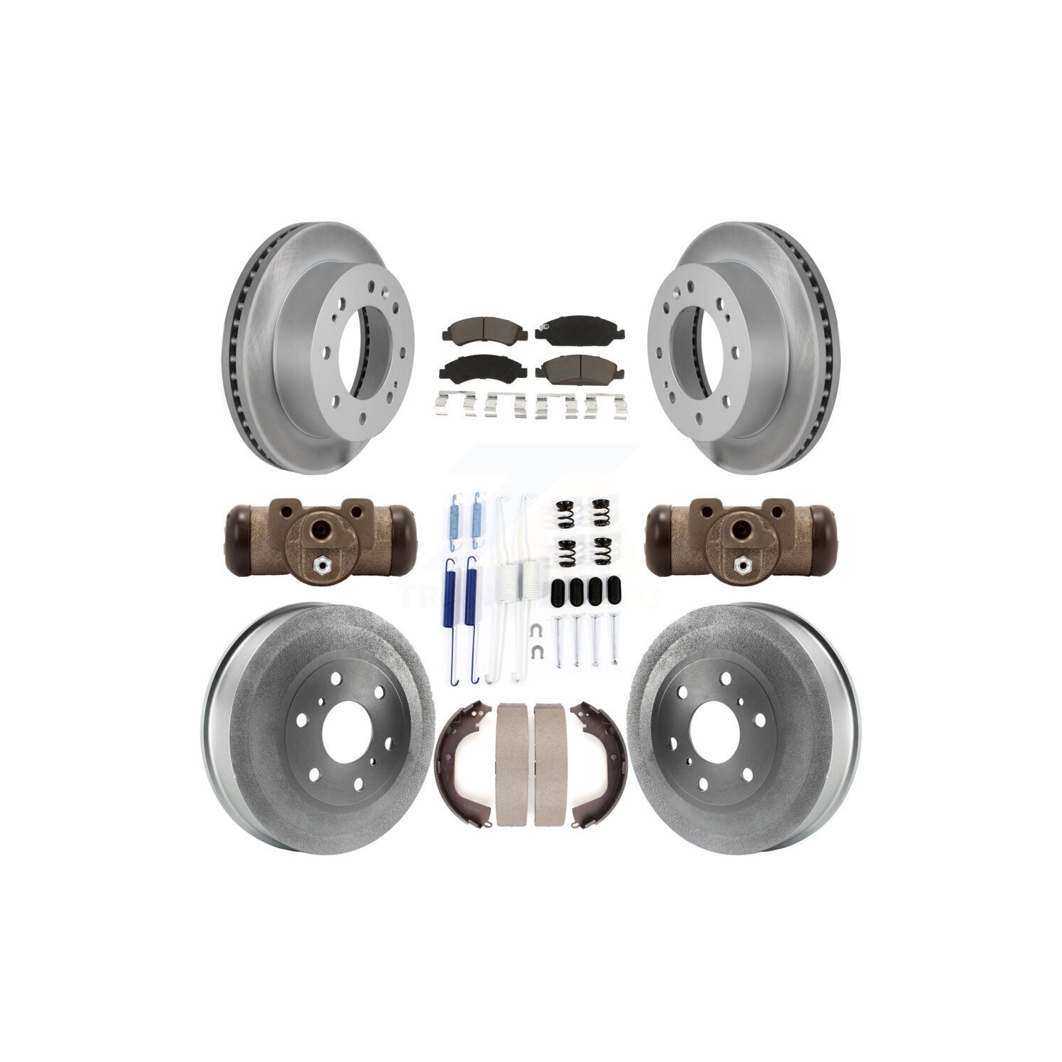 Front Rear Coat Disc Brake Rotors Ceramic Pad Drum Kit For Chevrolet Silverado 1500 KGC-102098