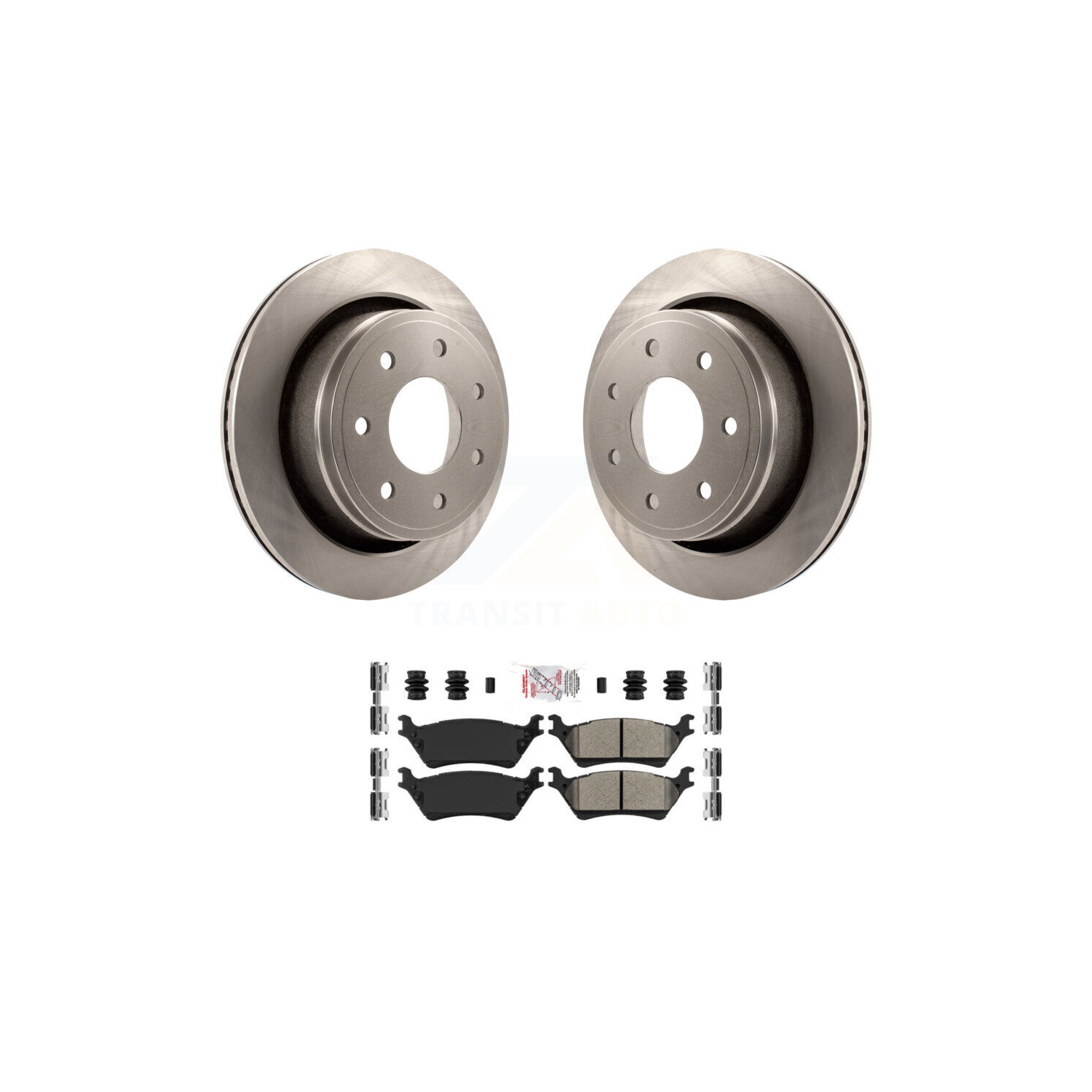 Rear Disc Brake Rotors & Semi-Metallic Pad Kit For 2012-2014 Ford F-150 With 7 Lug Wheels K8A-106192