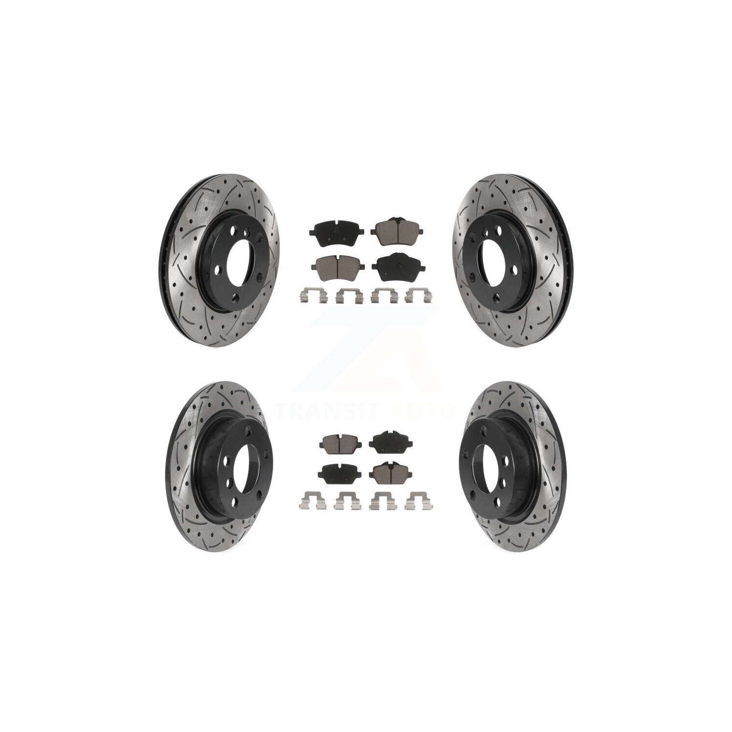 Front Rear Drill Slot Disc Brake Rotor Ceramic Pad Kit For Mini Cooper Countryman Paceman KDC-100374