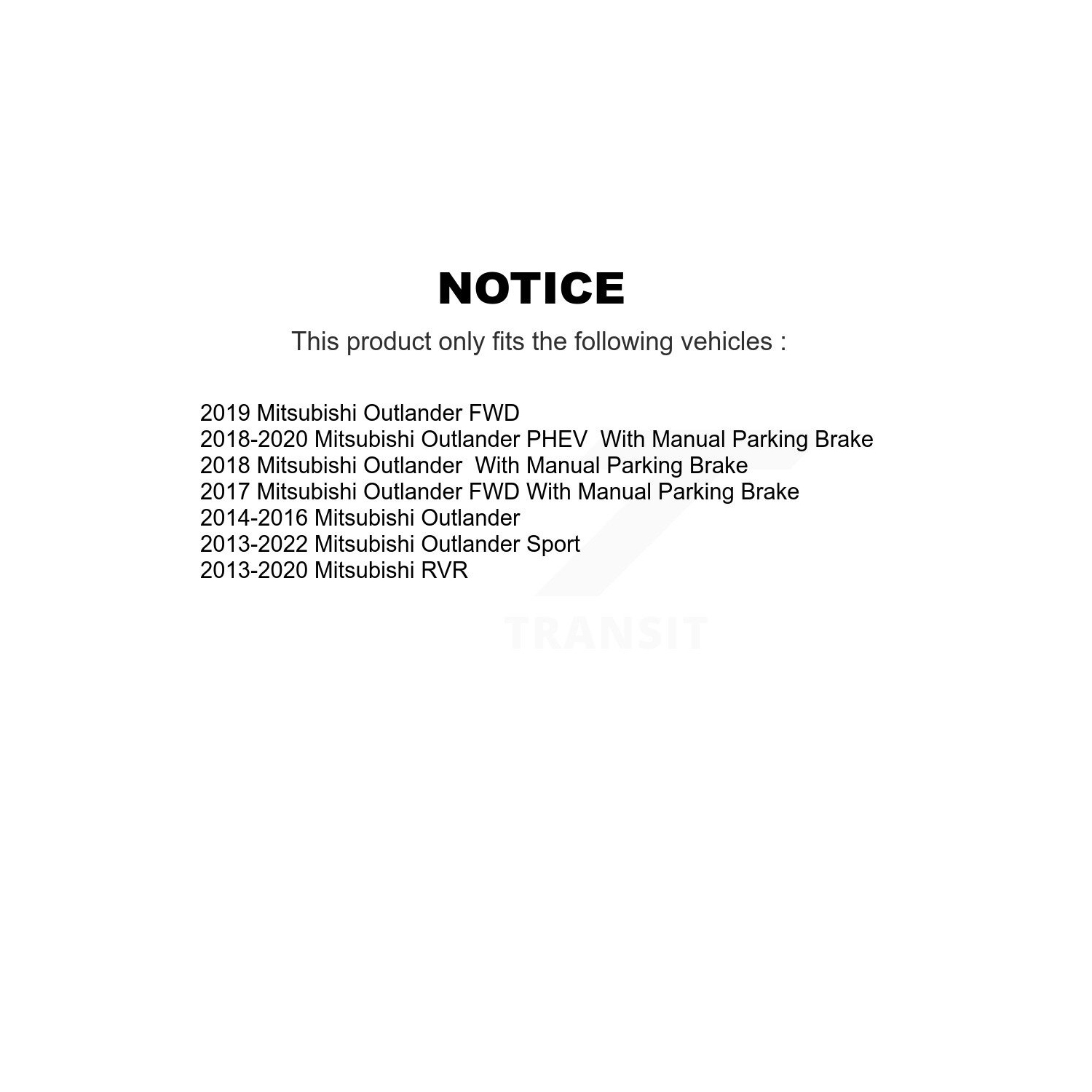 Disques de frein arrière et plaquettes semi-métalliques pour Mitsubishi RVR Outlander PHEV Sport K8F-101947