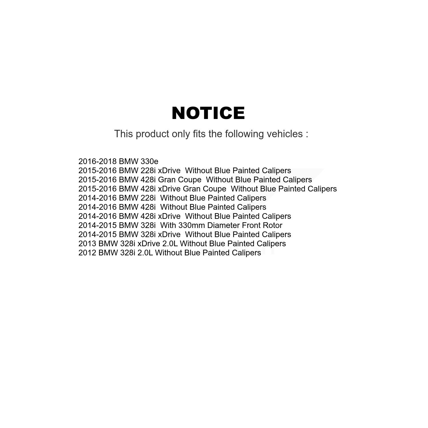 Disques de frein à disque enduits à l'avant et plaquettes semi-métalliques pour BMW 328i 330e KGA-100223