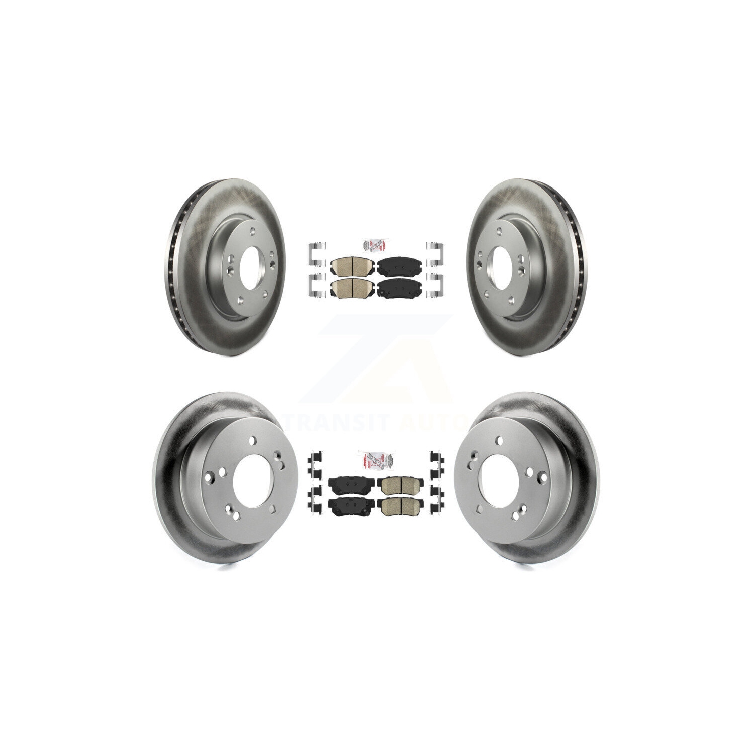 Front Rear Ceramic Pads And Coated Disc Brake Rotors Kit For Hyundai Sonata 2.4L KGA-104961