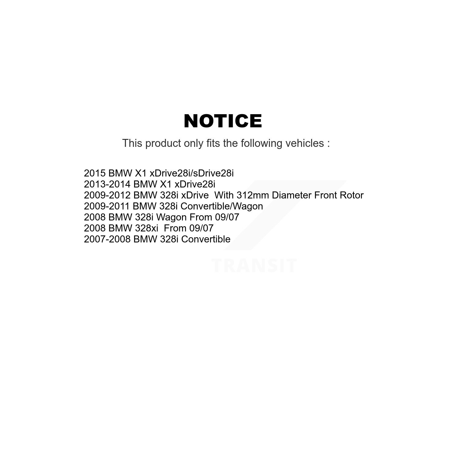 Disques de frein arrière avant et plaquettes semi-métalliques pour BMW 328i xDrive X1 328xi K8F-101357