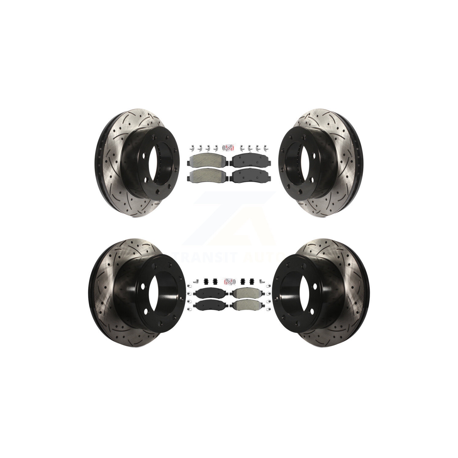 Ensemble de disque de frein avant semi-métallique à plaquette perforée pour Ford F-350 Super Duty F-250 KDA-101292