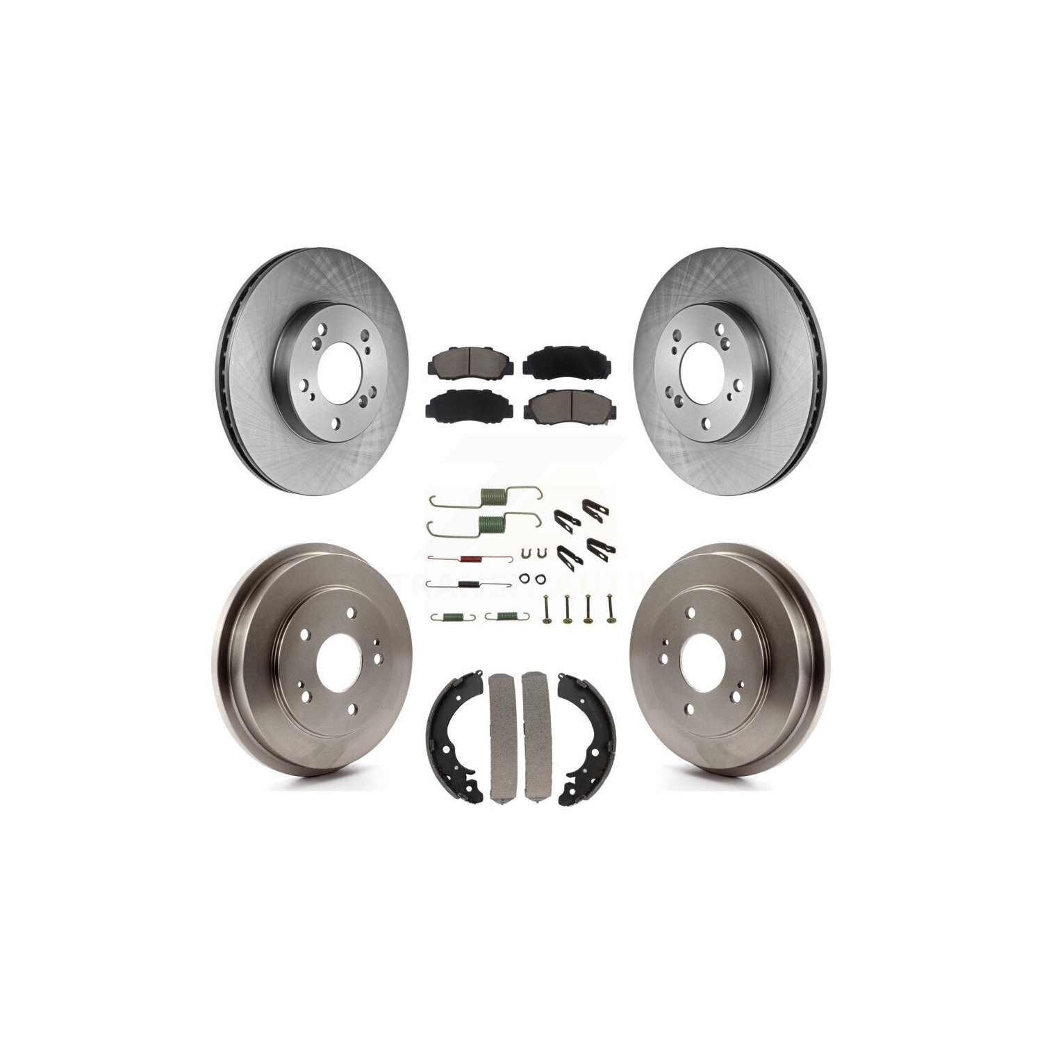 Front Rear Disc Brake Rotors Ceramic Pads And Drum Kit For 1997-2001 Honda CR-V K8C-102205