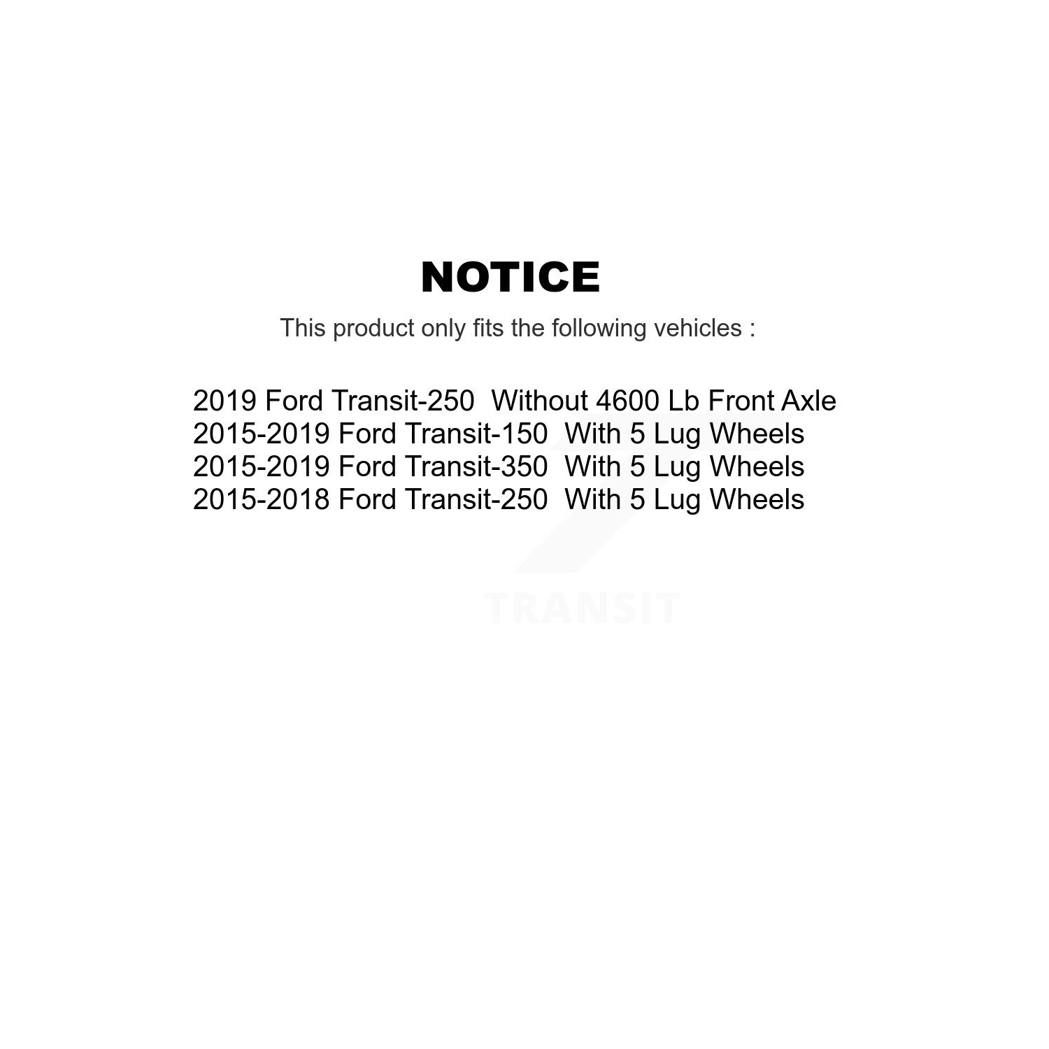 Front Brake Rotors Ceramic Pad Kit For 2015-2019 Ford Transit-250 Transit-150 Transit-350 K8C-100446