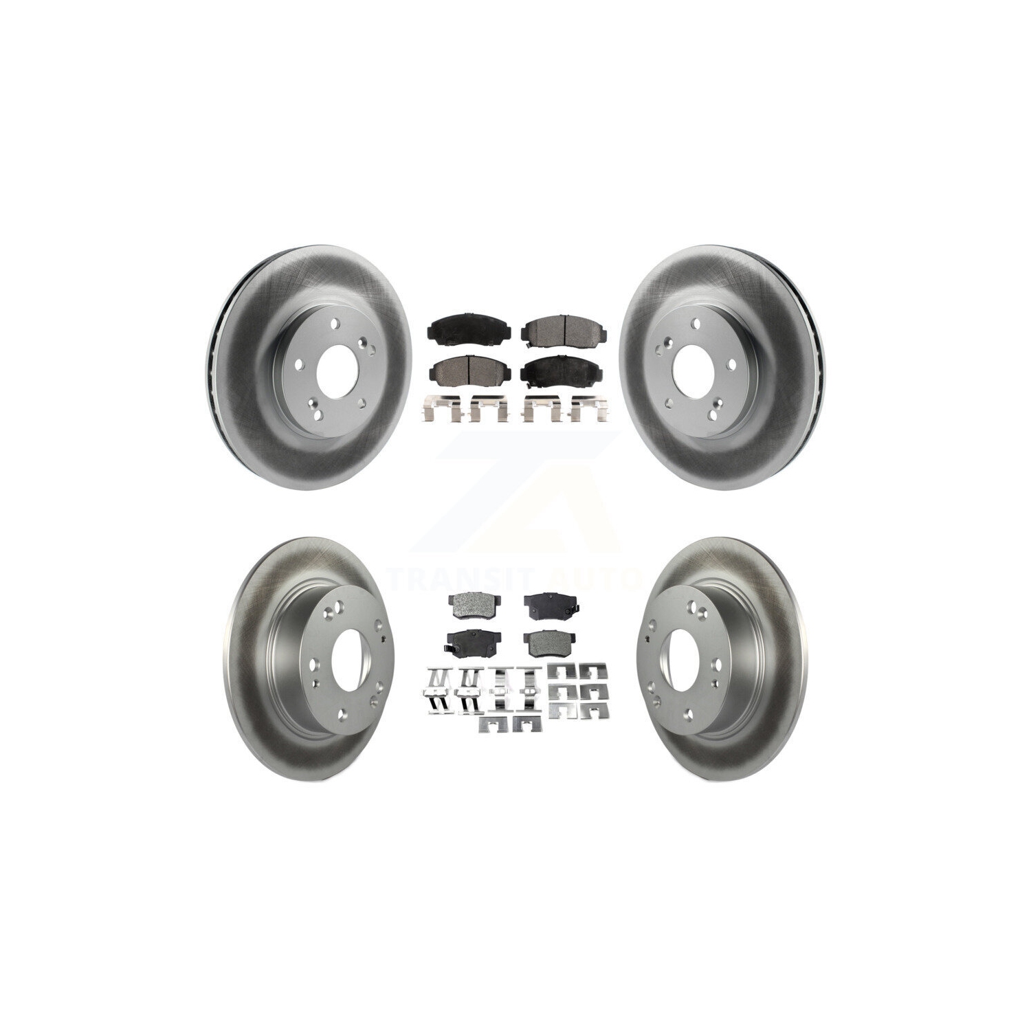 Front Rear Coated Disc Brake Rotors And Ceramic Pads Kit For Honda Accord Acura TSX KGT-100855