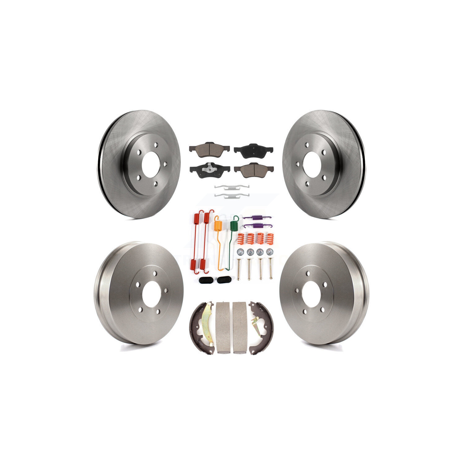 Front Rear Brake Rotor Ceramic Pad & Drum Kit For Ford Escape Mazda Tribute Mercury K8C-102358