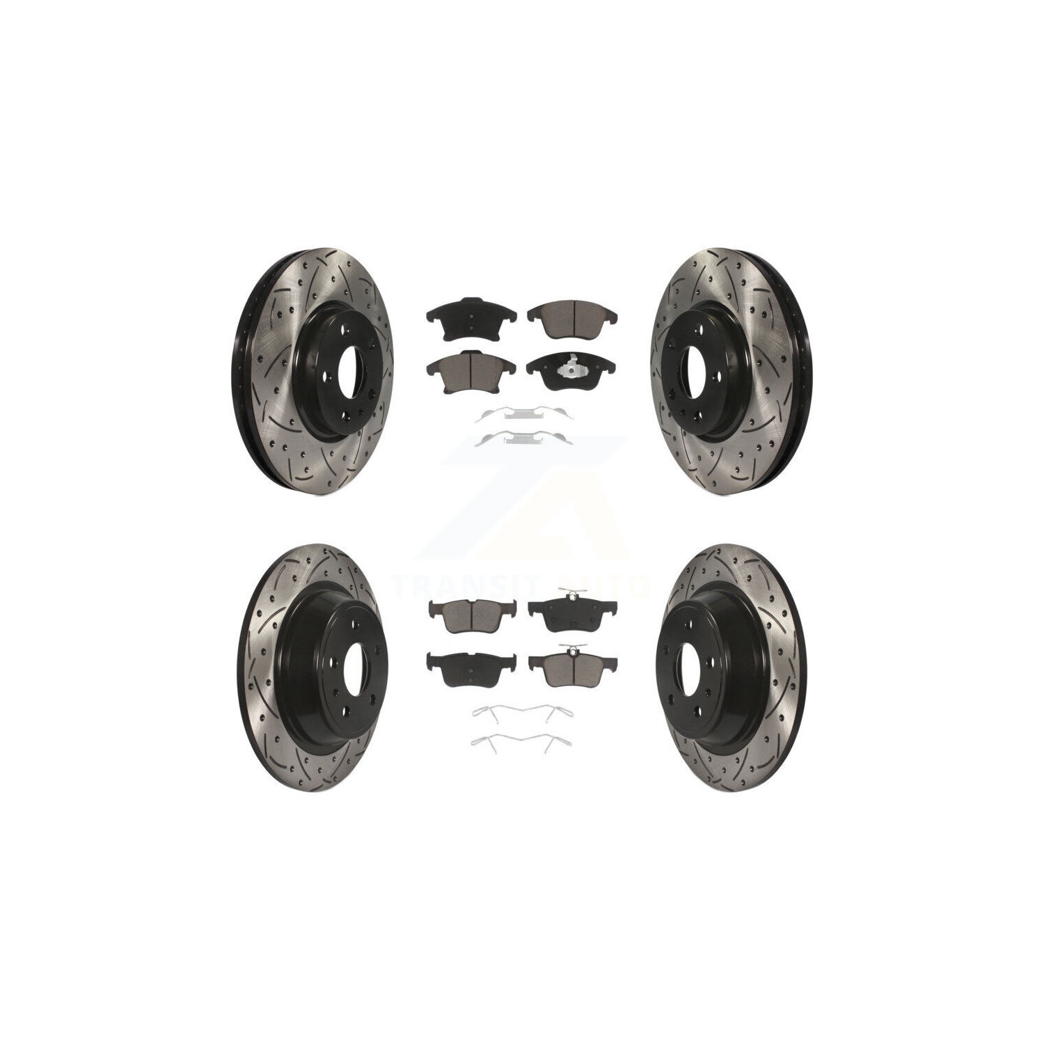 Kit de plaquettes en céramique pour disque de frein à fente de perceuse à revêtement arrière avant pour Ford Fusion Lincoln MKZ KDC-100355