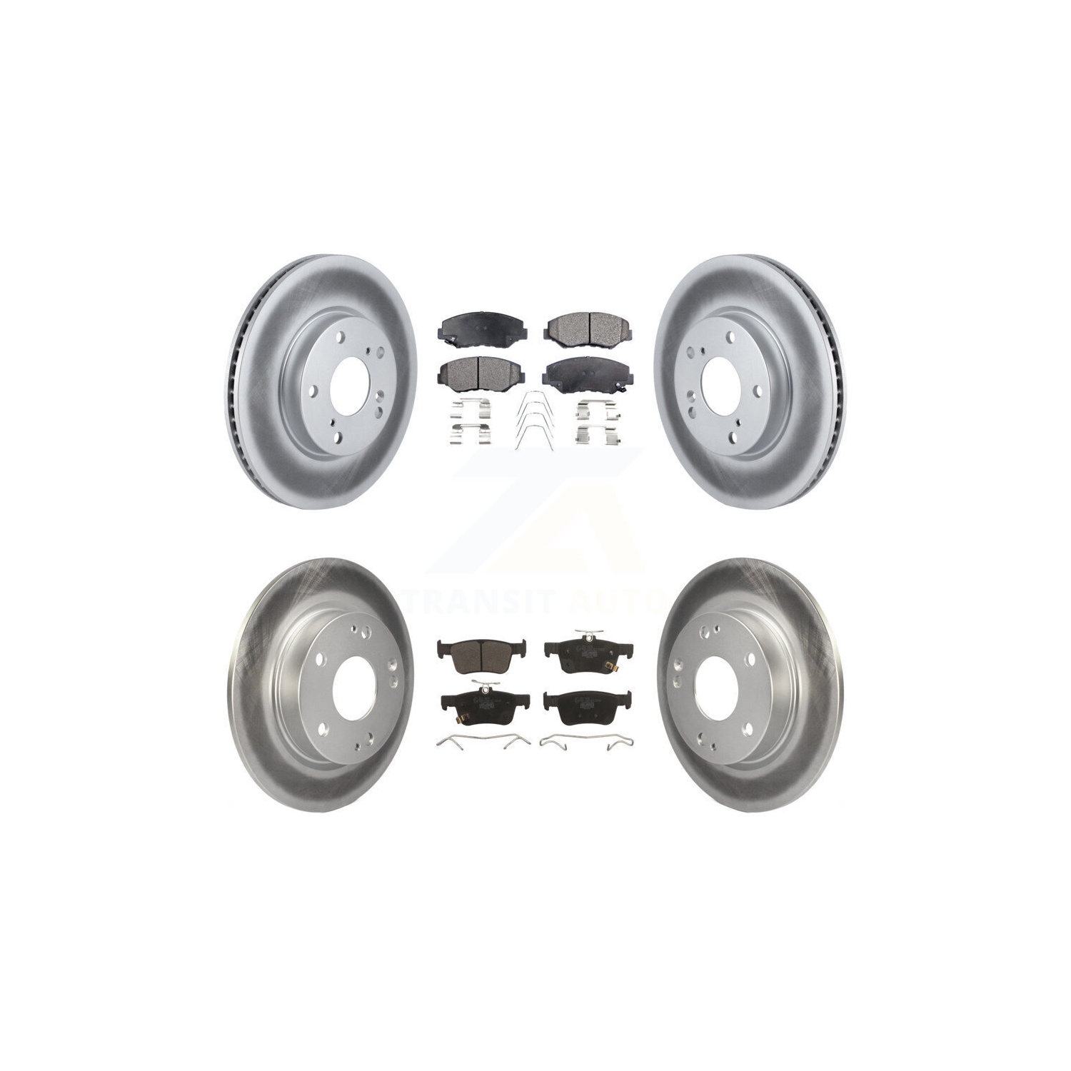 Disques de frein à disque et plaquettes en céramique gainés à l'avant pour Honda Civic KGT-101255