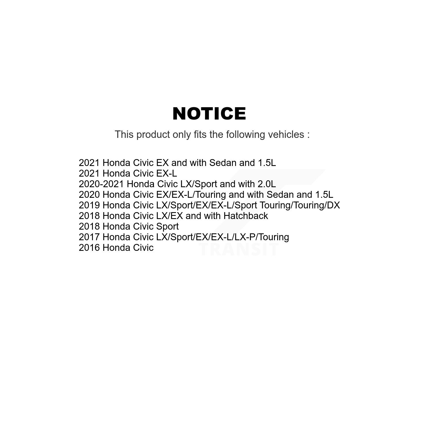 Disques de frein à disque et plaquettes en céramique gainés à l'avant pour Honda Civic KGT-101255