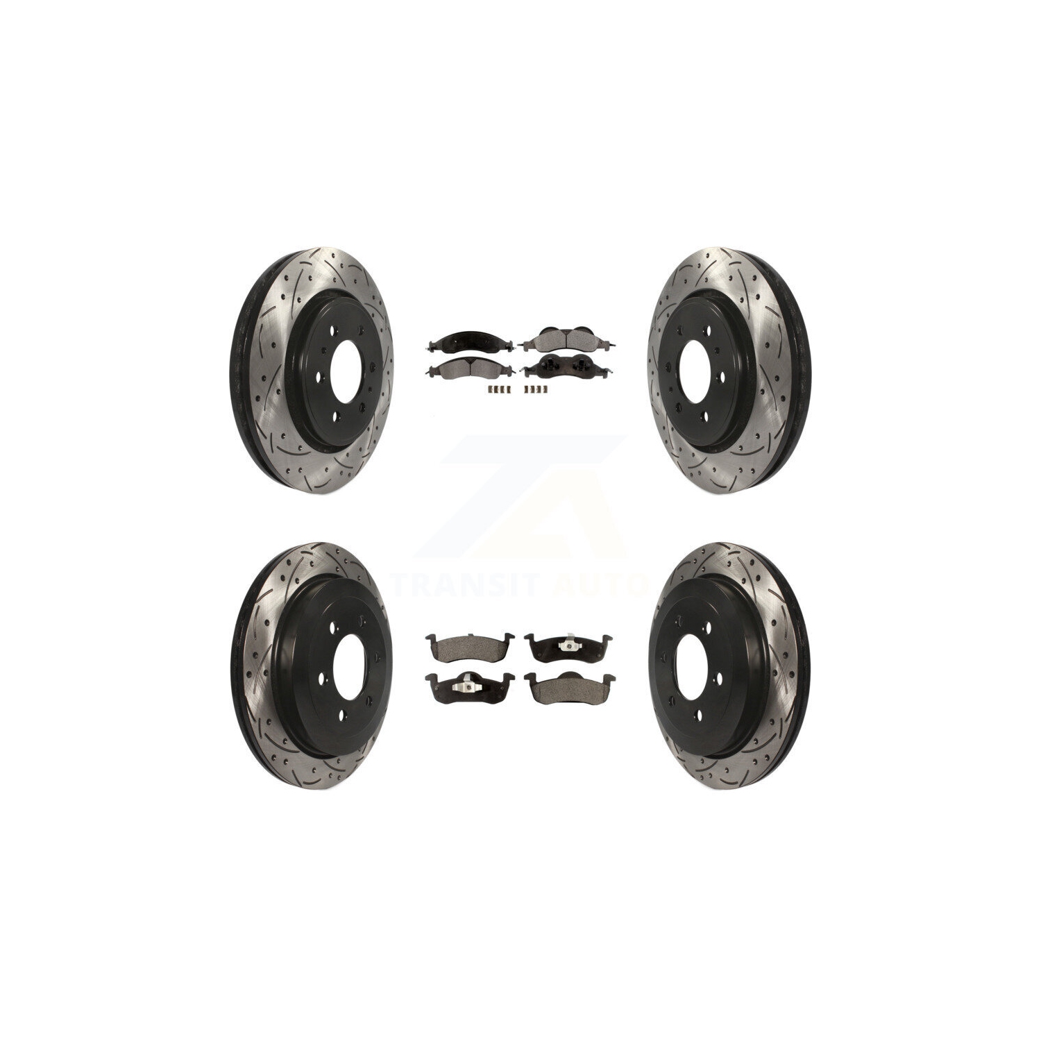 Front Rear Drilled Slot Brake Rotor Ceramic Pad Kit For Ford Expedition Lincoln Navigator KDT-100224