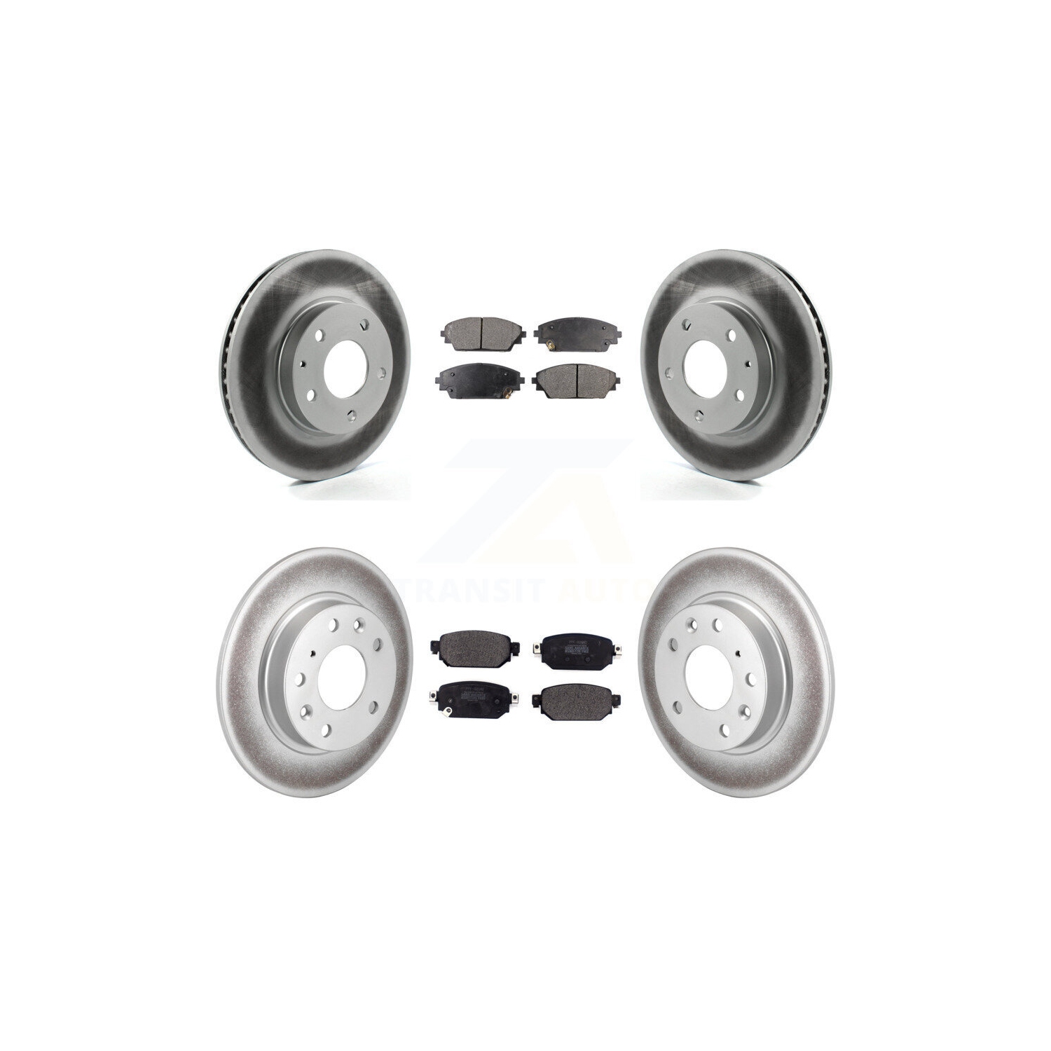 Front Rear Coated Disc Brake Rotor And Semi-Metallic Pad Kit For 2019-2022 Mazda CX-3 FWD KGF-102213