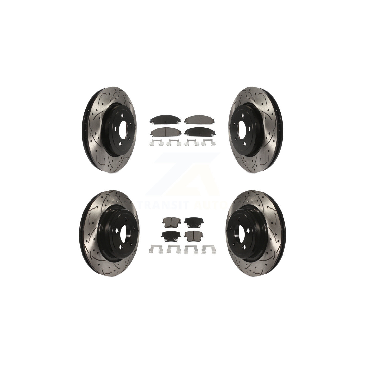 Front Rear Drilled Slot Brake Rotor Ceramic Pad Kit For Dodge Charger With Police Package KDC-100314