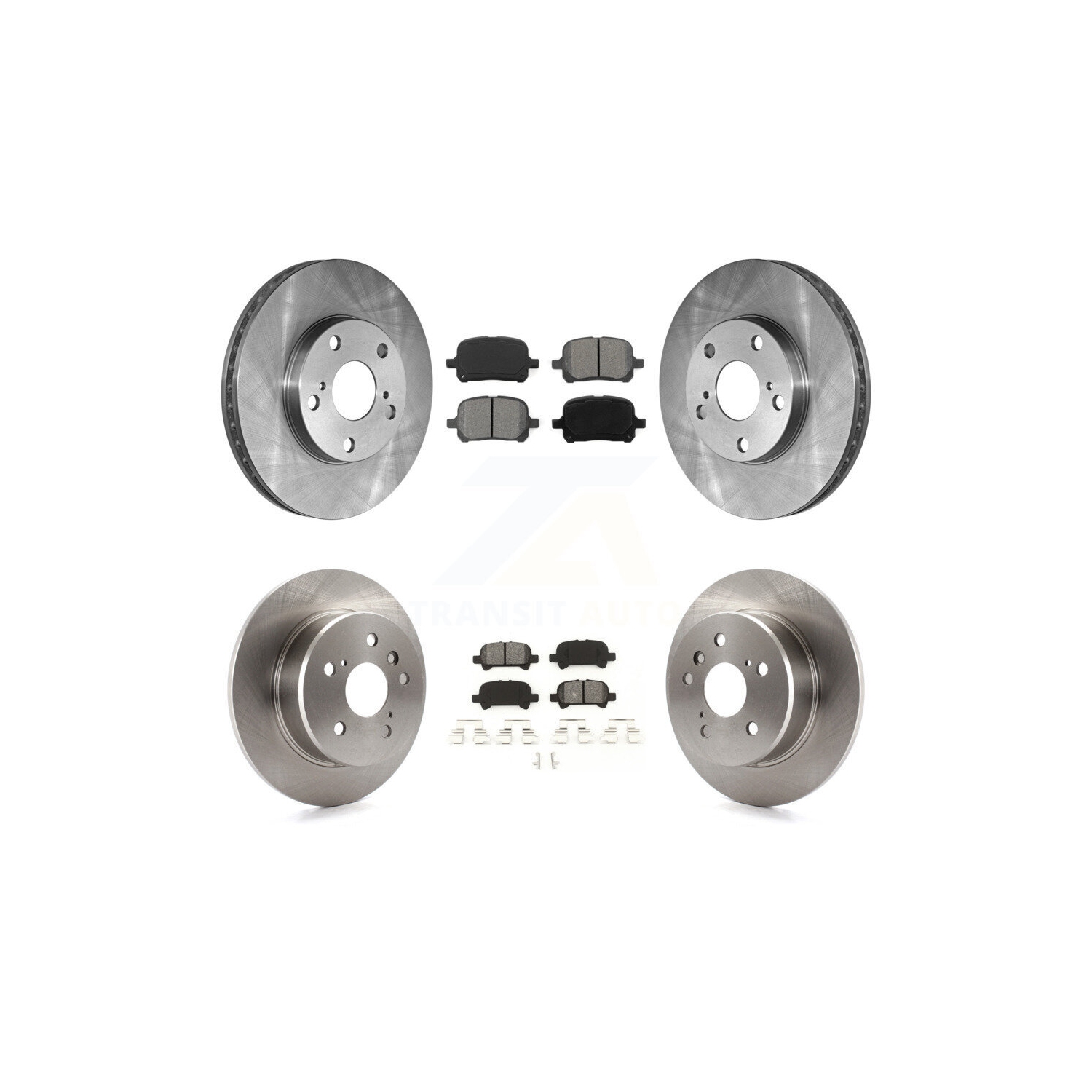 Front Rear Disc Brake Rotors And Semi-Metallic Pads Kit For 2000-2004 Toyota Avalon K8S-101045