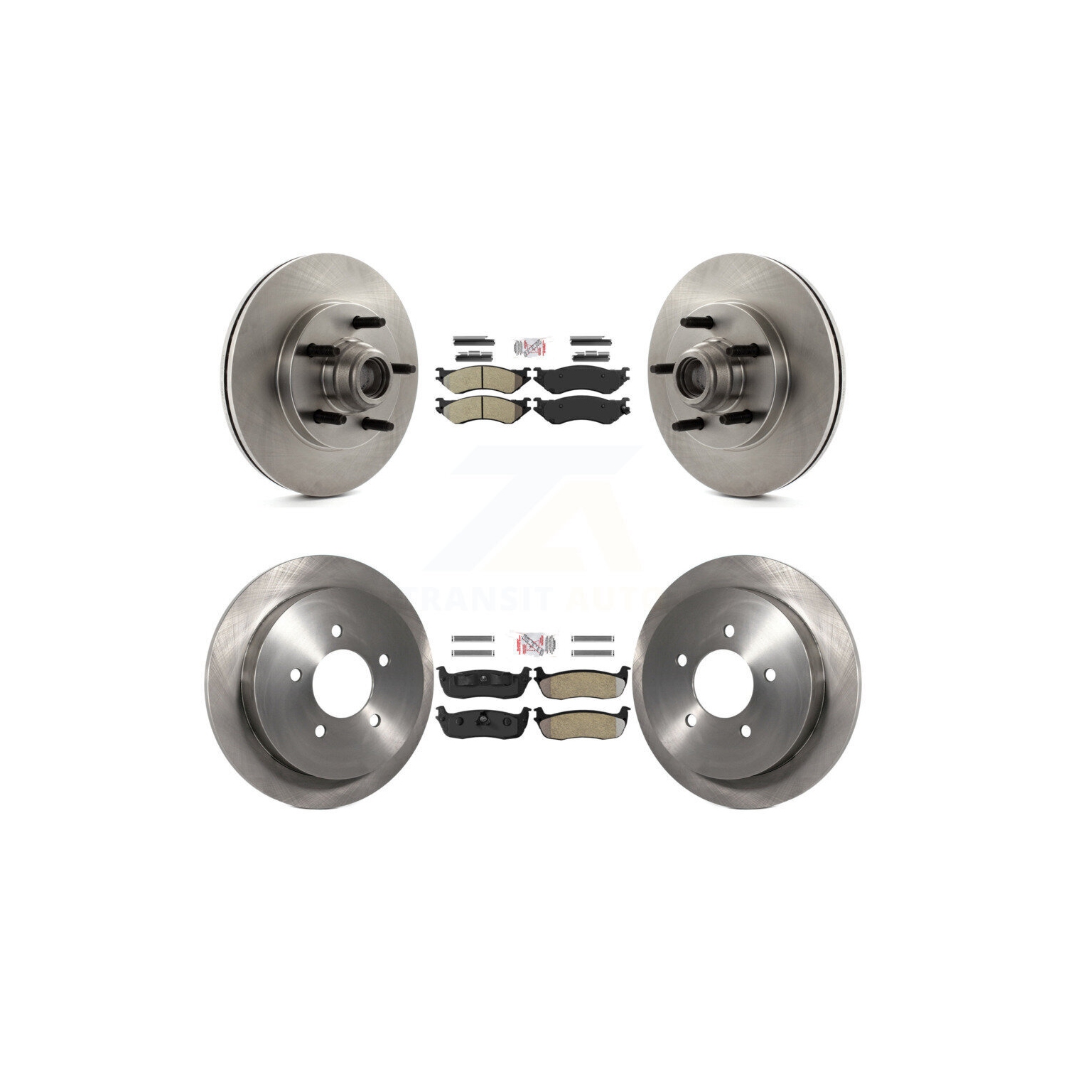 Plaquettes semi-métalliques avant et moyeu de disque de frein arrière pour Ford F-150 Heritage propulsion arrière K'8&nbsp;A-105835