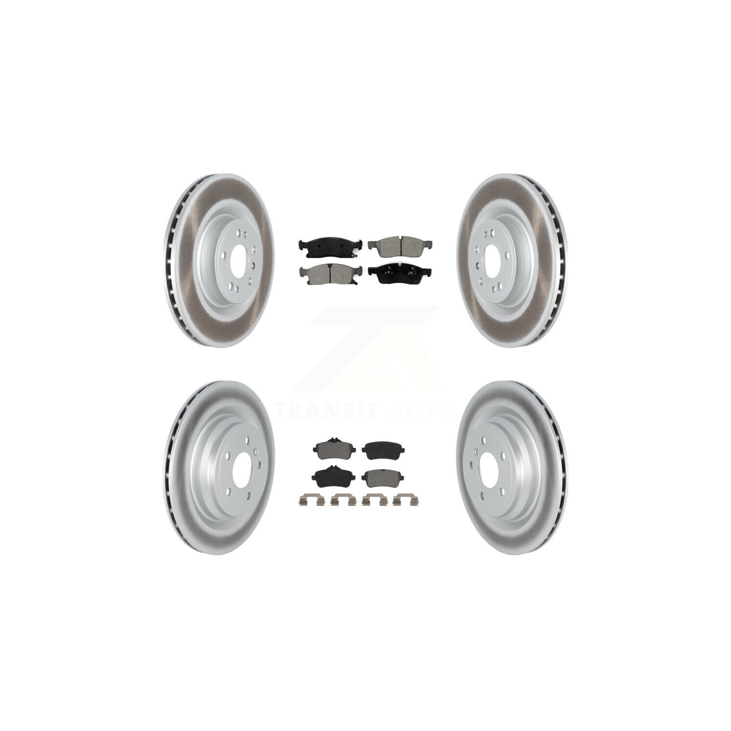 Front Rear Coated Disc Brake Rotors And Semi-Metallic Pads Kit For Mercedes-Benz GLE400 KGS-102288