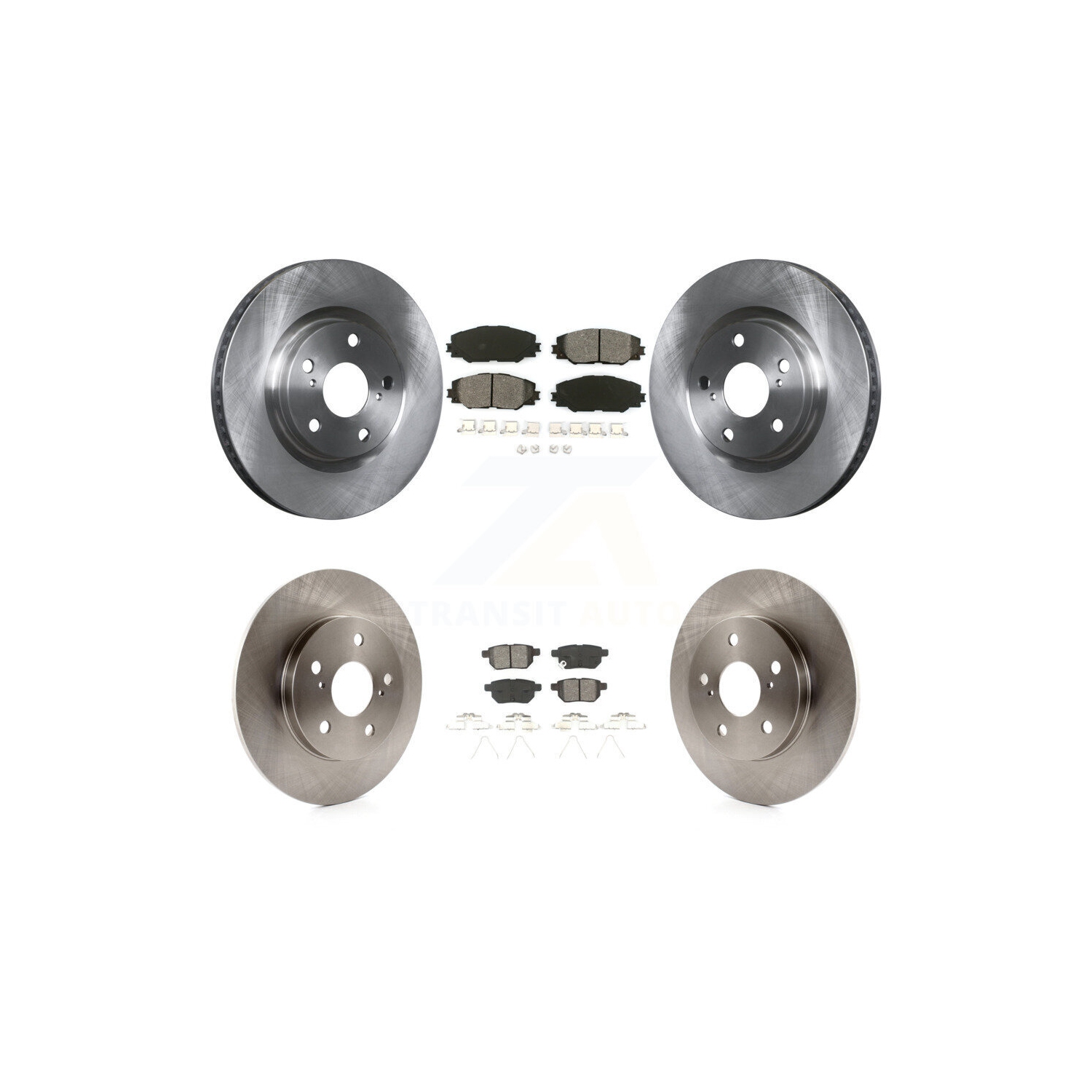 Front Rear Brake Rotors & Semi-Metallic Pad Kit For Toyota Matrix Pontiac Vibe Corolla iM K8S-101319