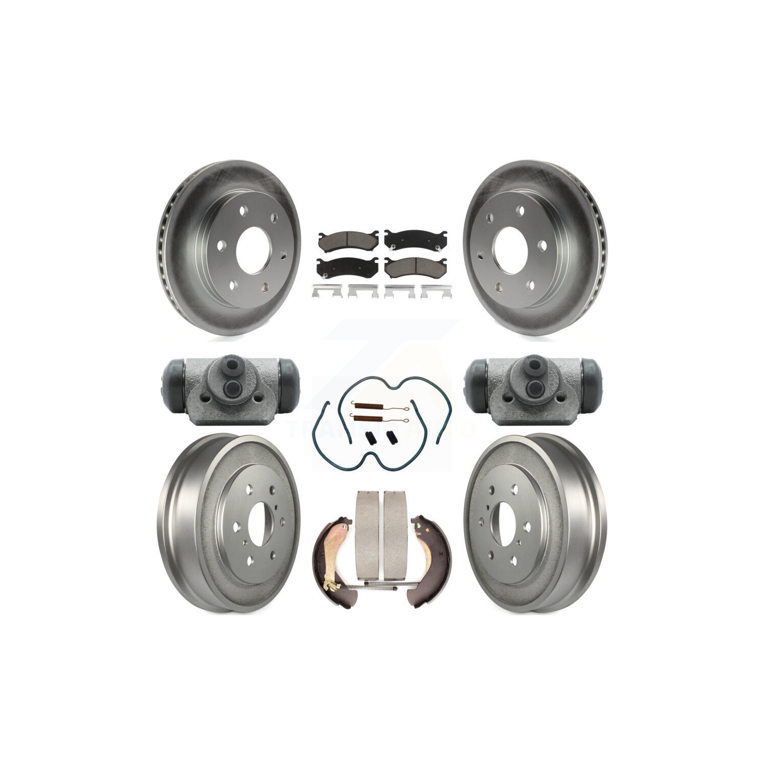 Ensemble de tambours de plaquettes de frein en céramique à revêtement arrière avant pour Chevrolet Silverado 1500 GMC KGC-102102