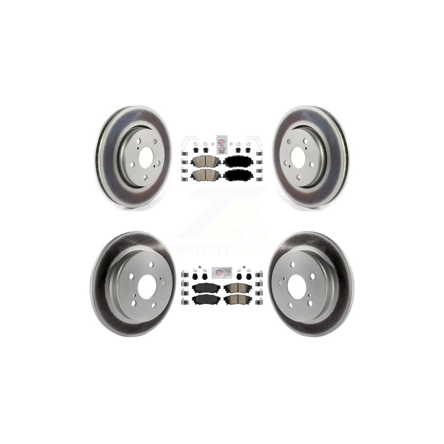 Front Rear Ceramic Pads And Coated Disc Brake Rotors Kit For Toyota C-HR KGA-104744
