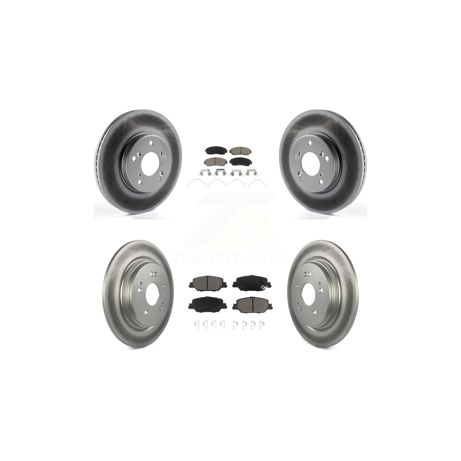 Front Rear Coated Disc Brake Rotors And Ceramic Pads Kit For Honda CR-V KGC-102308