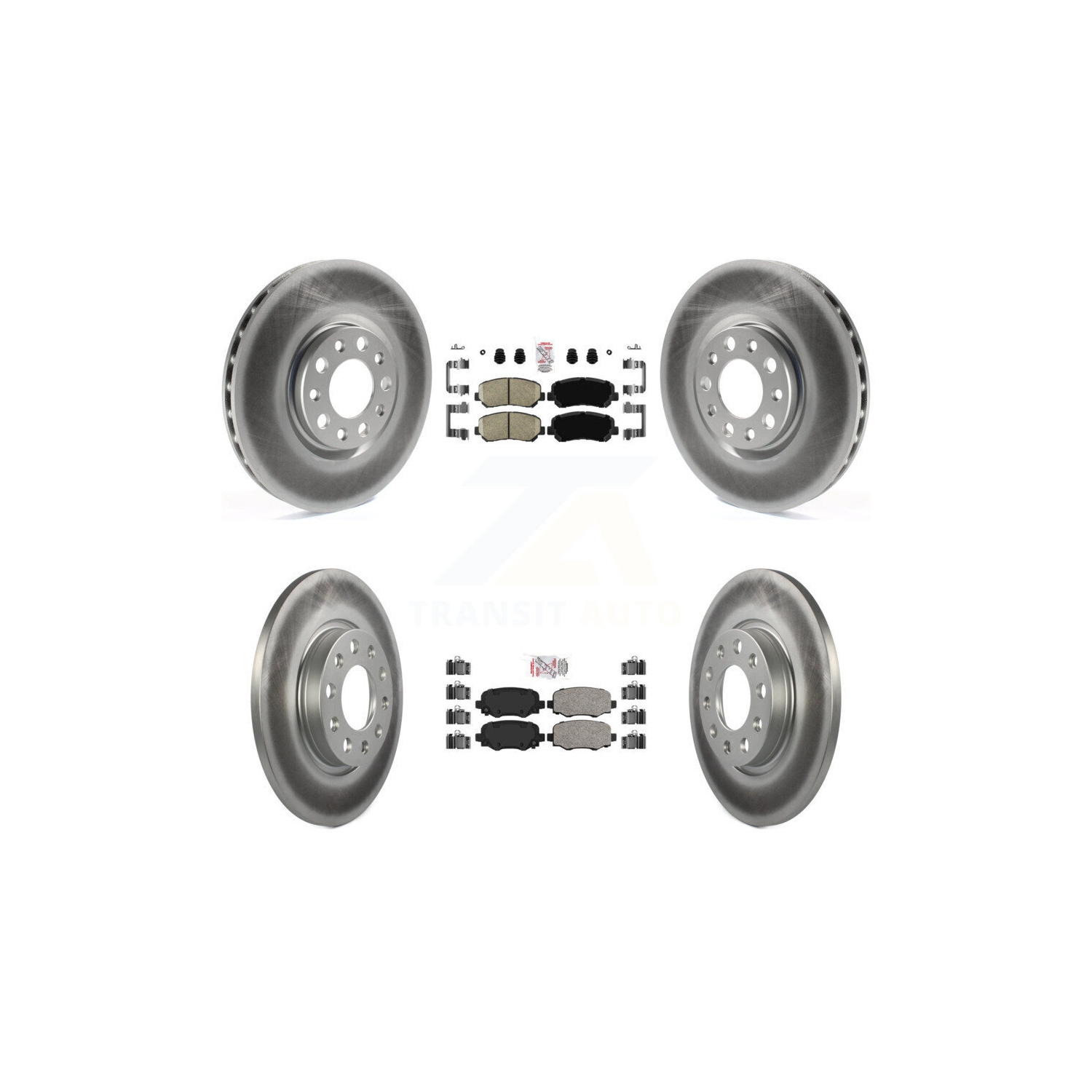 Front Rear Ceramic Pads And Coated Disc Brake Rotors Kit For Chrysler 200 KGA-105307