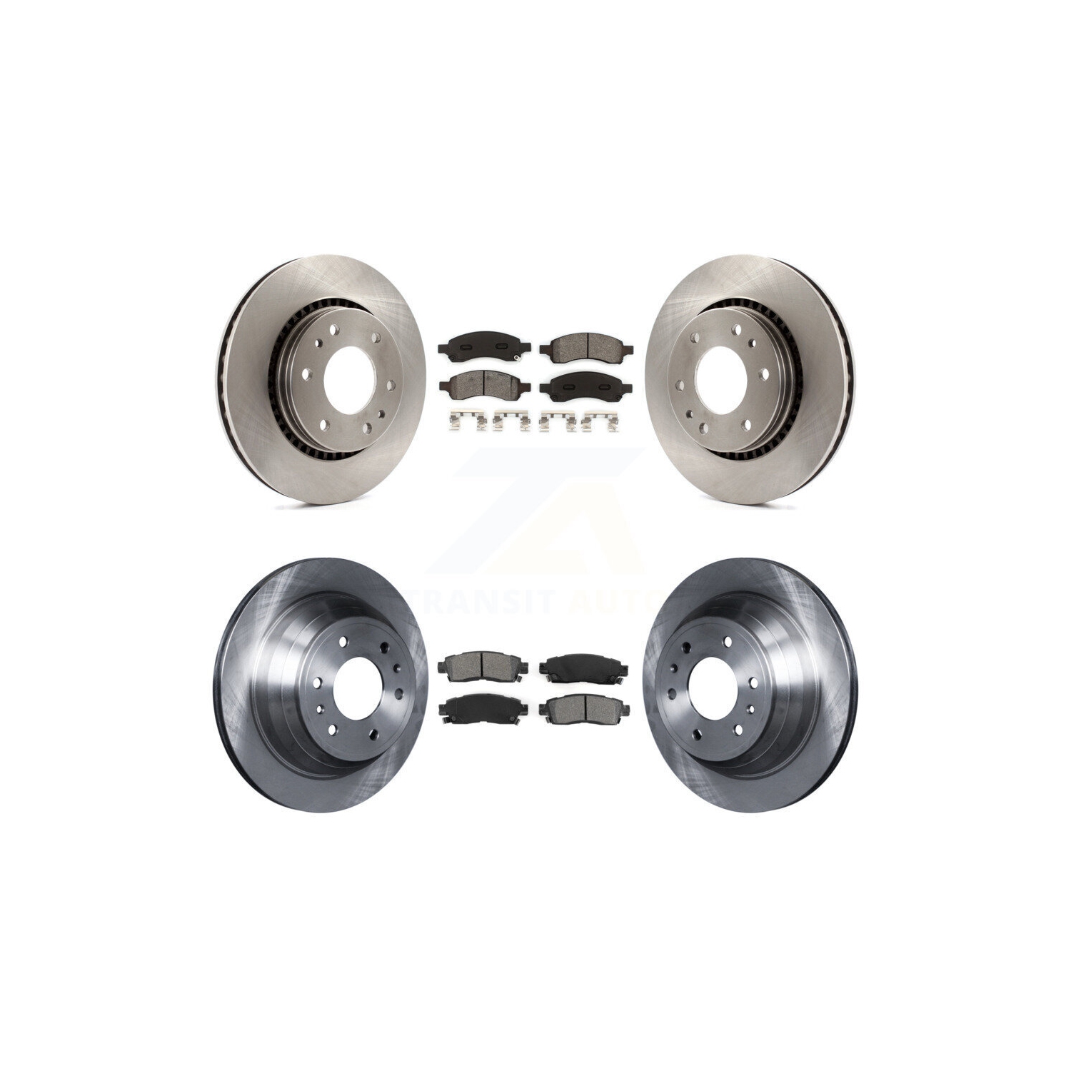 Front Rear Brake Rotors & Semi-Metallic Pad Kit For Chevrolet Trailblazer GMC Envoy Buick K8S-100808