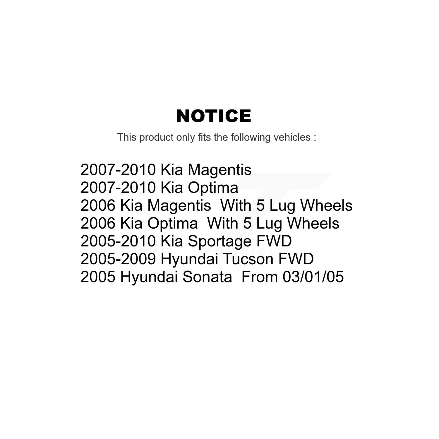 Ensemble de disque de frein à revêtement en céramique avant arrière pour Hyundai Tucson Kia Sportage Optima Sonata KGA-102813