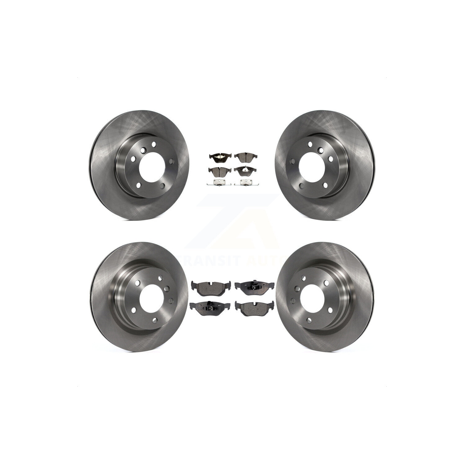 Front Rear Brake Rotors Semi-Metallic Pad Kit For 2007 BMW 323i With 312mm Diameter Rotor K8F-101275