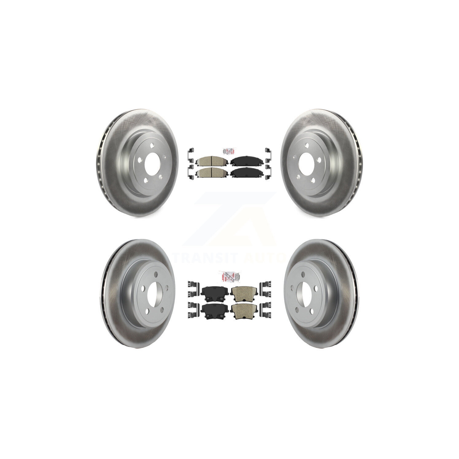 Front Rear Ceramic Pad & Coated Brake Rotor Kit For Dodge Charger Chrysler 300 Challenger KGA-101808