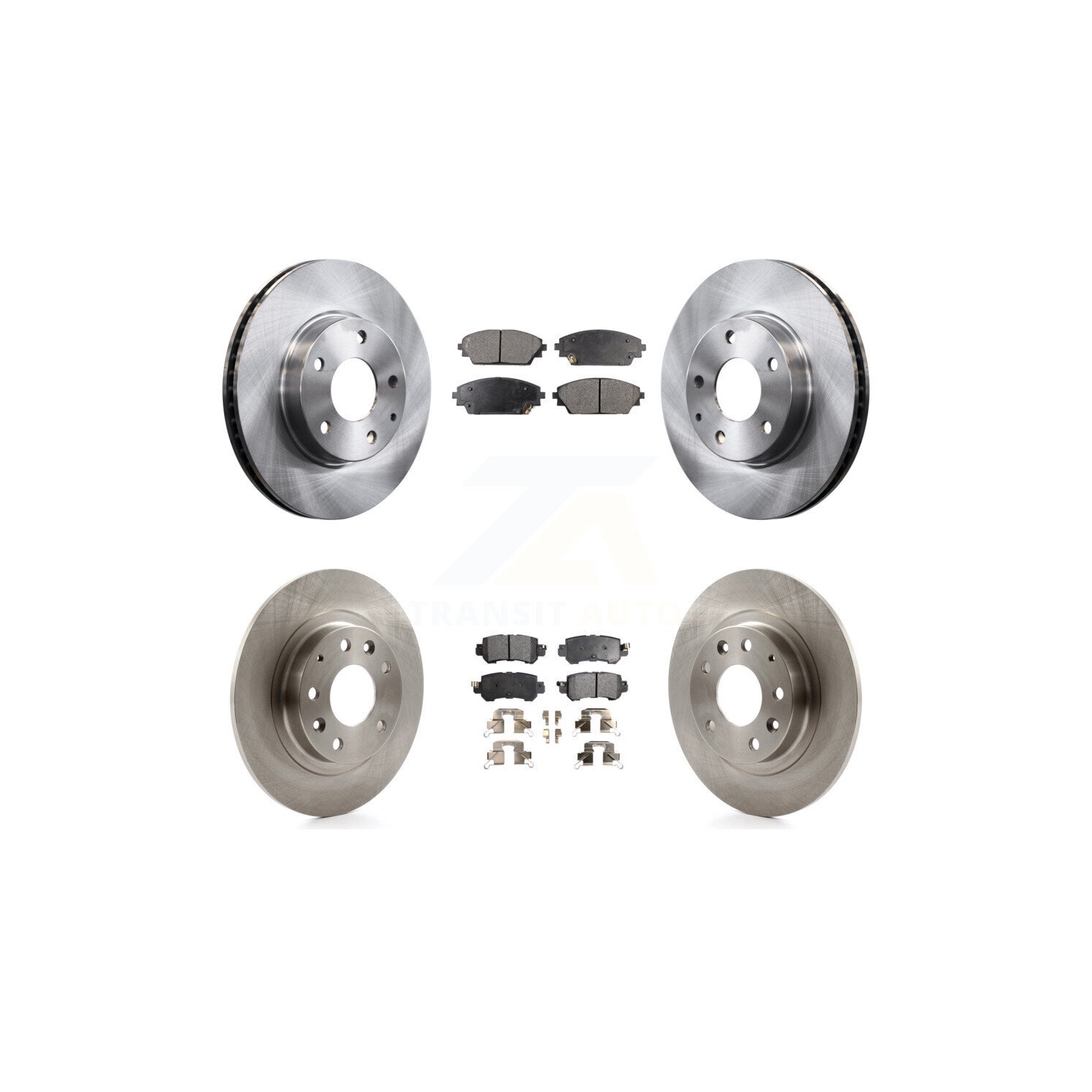 Front Rear Disc Brake Rotors And Semi-Metallic Pads Kit For 2016-2018 Mazda CX-3 FWD K8F-101470