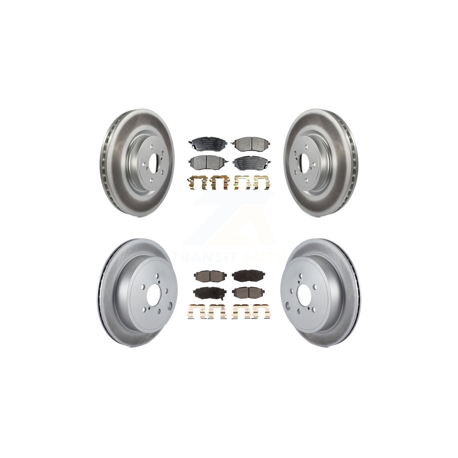 Front Rear Coated Disc Brake Rotors And Ceramic Pads Kit For Subaru Outback Legacy KGT-100972