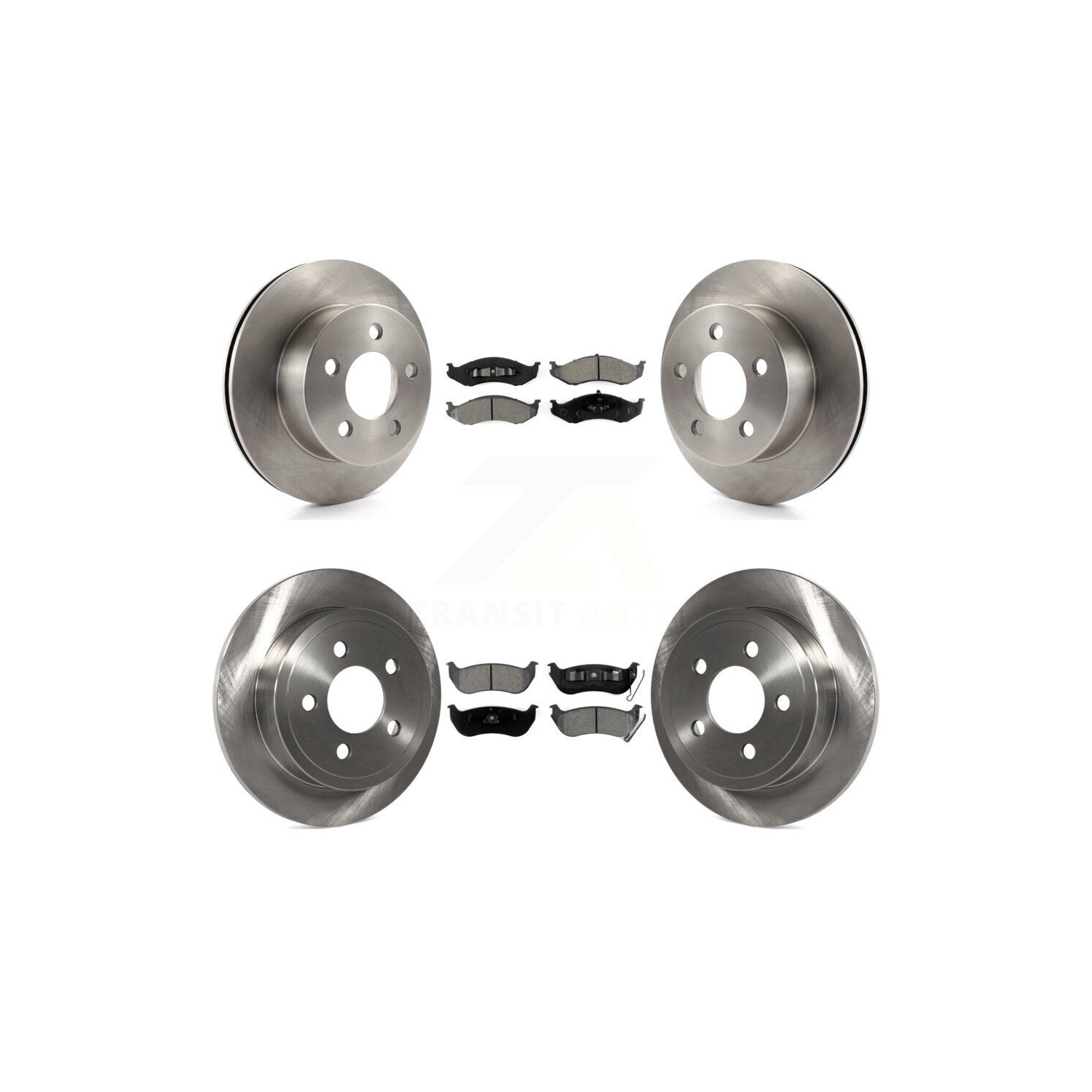 Front Rear Disc Brake Rotor & Semi-Metallic Pad Kit For Jeep Wrangler TJ rear brakes K8S-100967