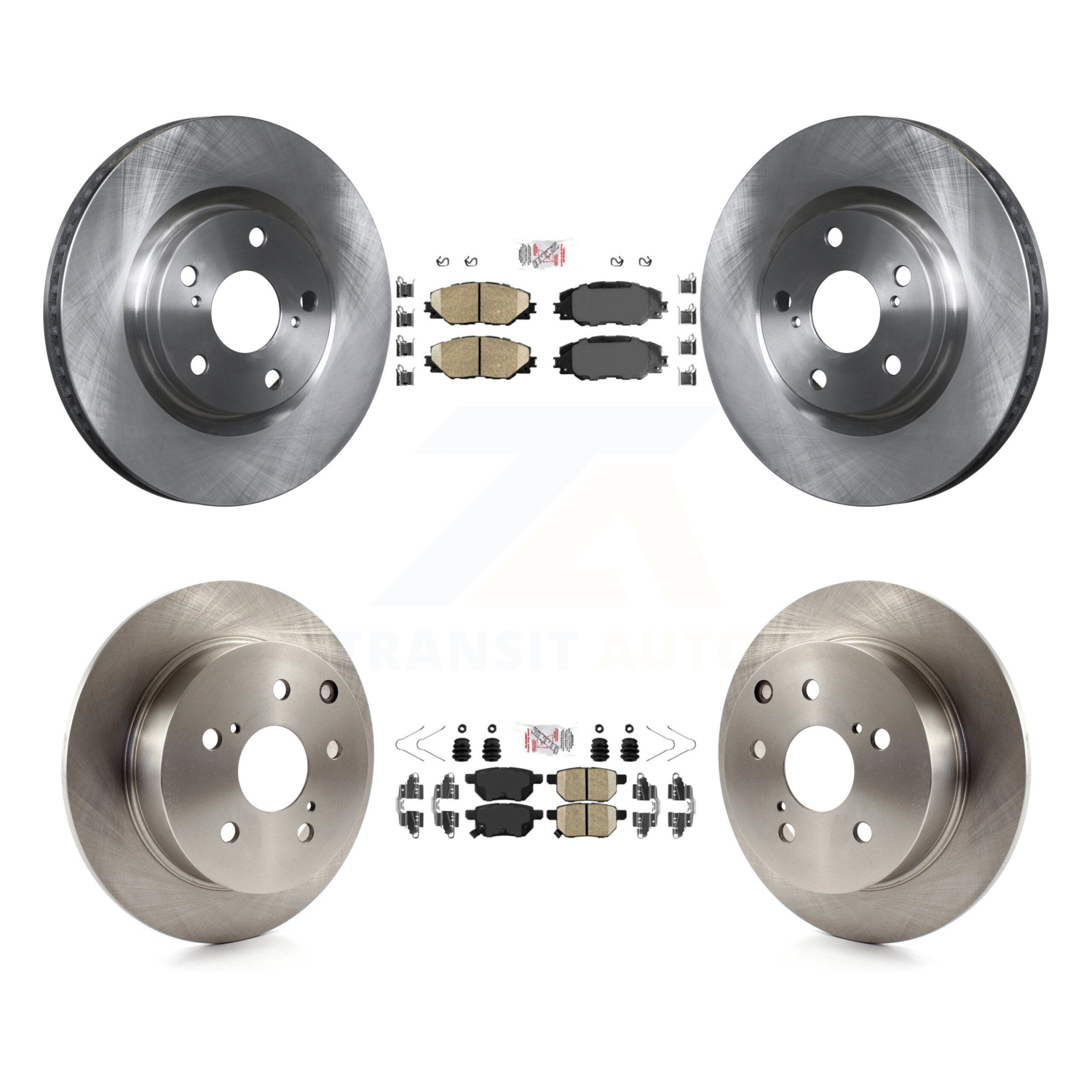 Front Rear Ceramic Pads And Disc Brake Rotors Kit For 2010 Toyota Matrix XRS K8A-106704