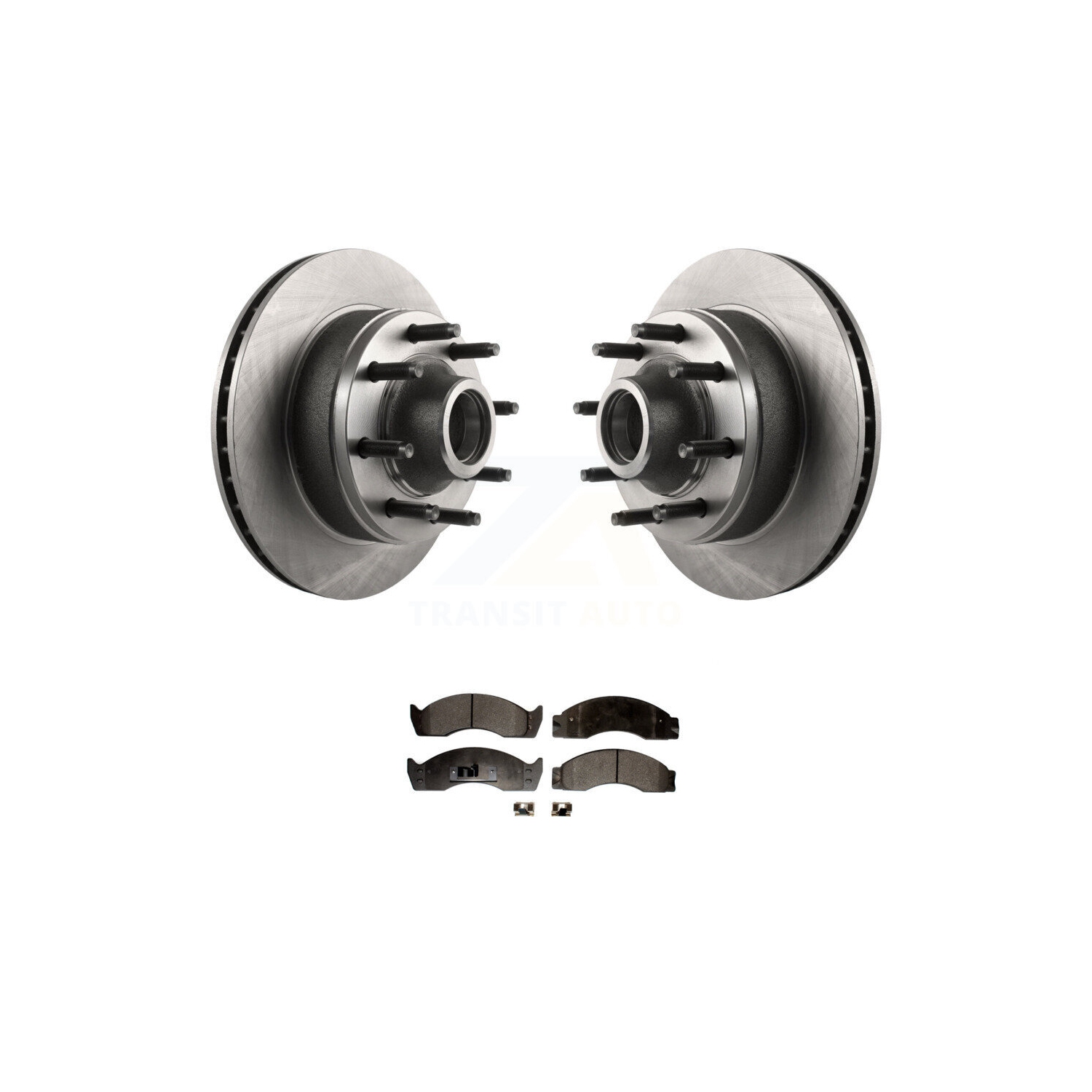 Moyeu de disque de frein avant et ensemble de plaquettes semi-métalliques pour Ford E-450 Econoline Super Duty K8F-100670