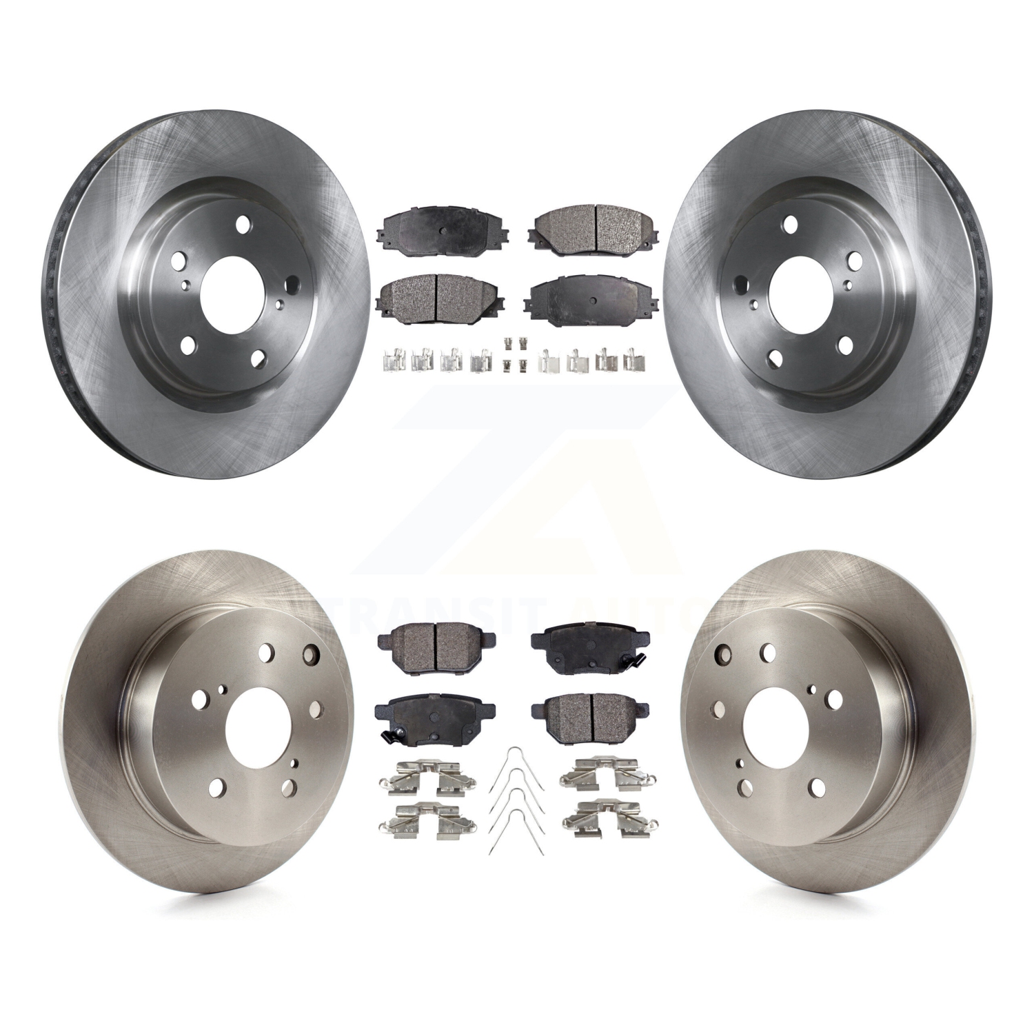 Front Rear Disc Brake Rotors And Semi-Metallic Pads Kit For 2010 Toyota Matrix XRS K8F-101260