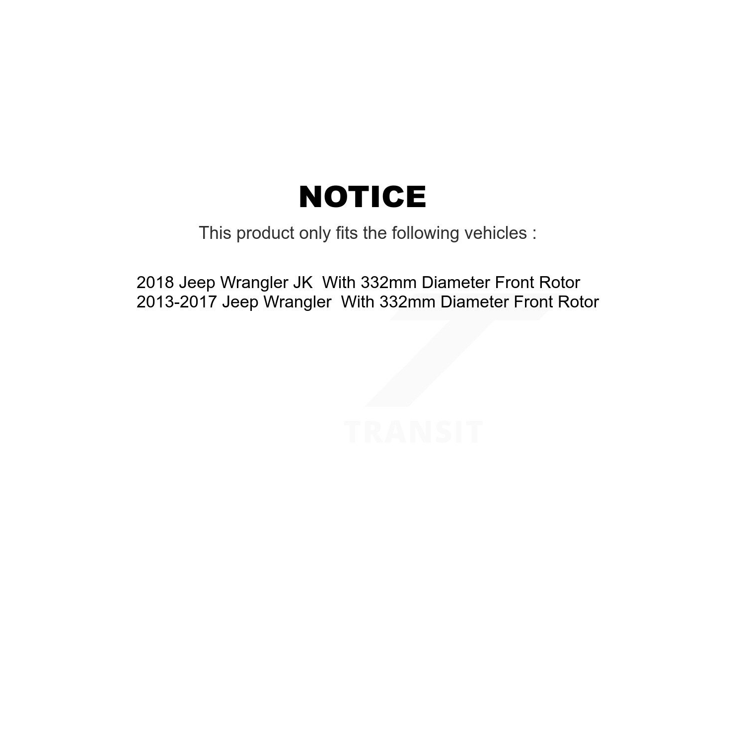 Disques de frein avant et plaquettes en céramique pour Jeep Wrangler JK avec rotor 332&nbsp;mm diamètre K8C-100289