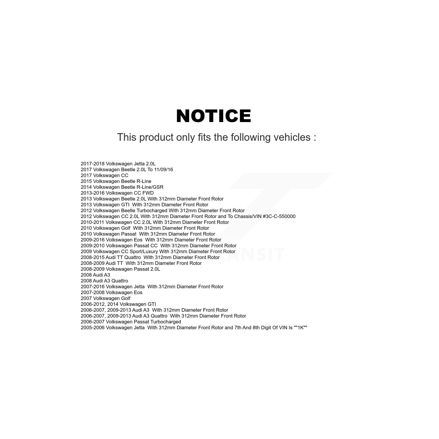 Disque de frein semi-métallique fente perceuse avant pour Volkswagen Jetta Beetle Rabbit GTI KDS-100070