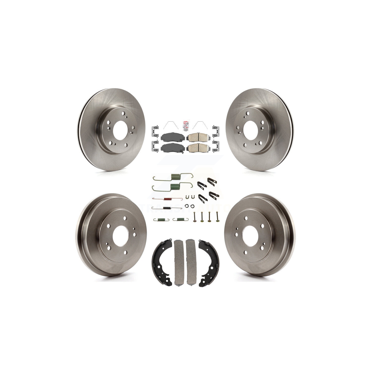 Front Rear Disc Brake Rotors Ceramic Pads And Drum Kit For Honda Civic K8A-106042