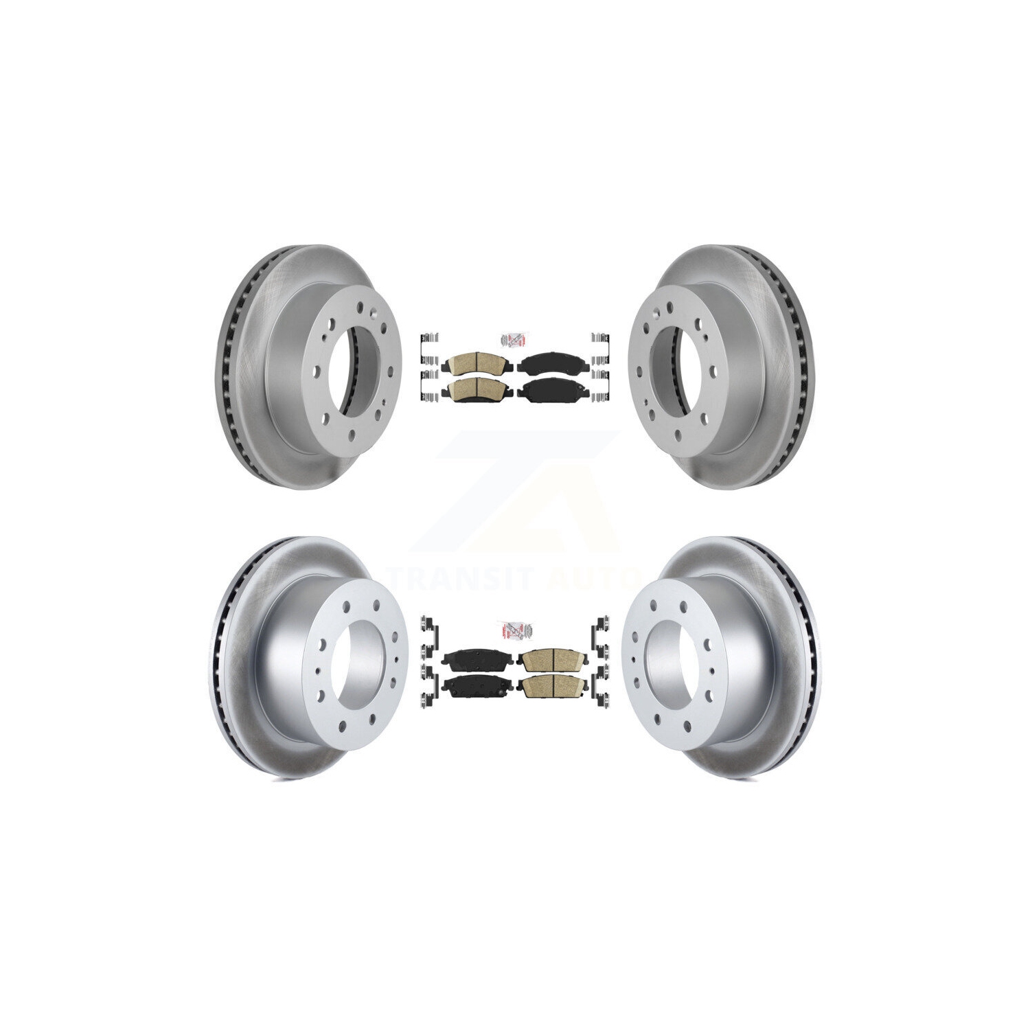 Front Rear Ceramic Pad Coat Disc Brake Rotor Kit For 2011 Chevrolet Silverado 1500 Hybrid KGA-102411