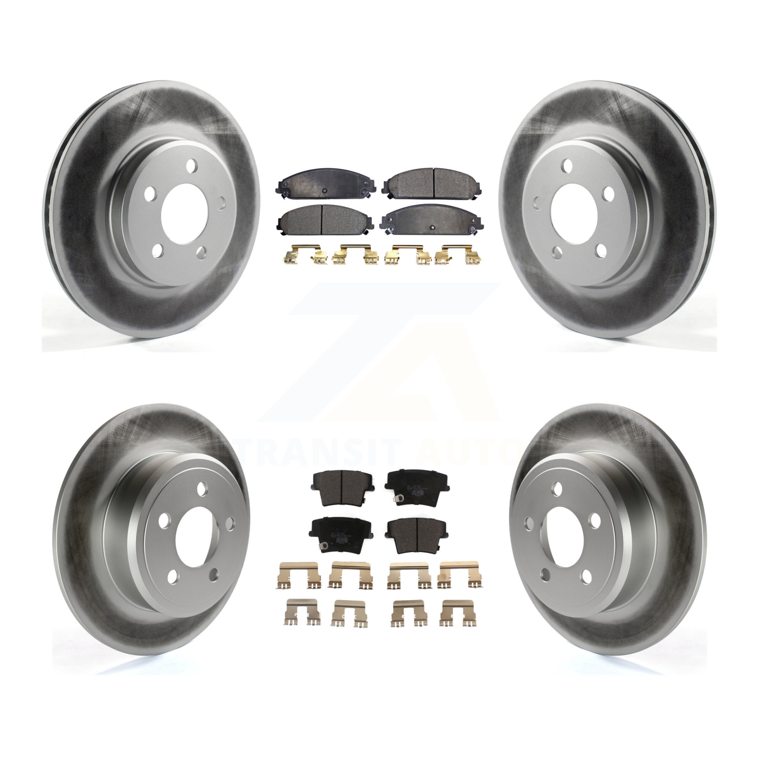 Front Rear Coat Disc Brake Rotor Ceramic Pad Kit For 2019-2021 Chrysler 300 RWD with 5.7L KGT-100762