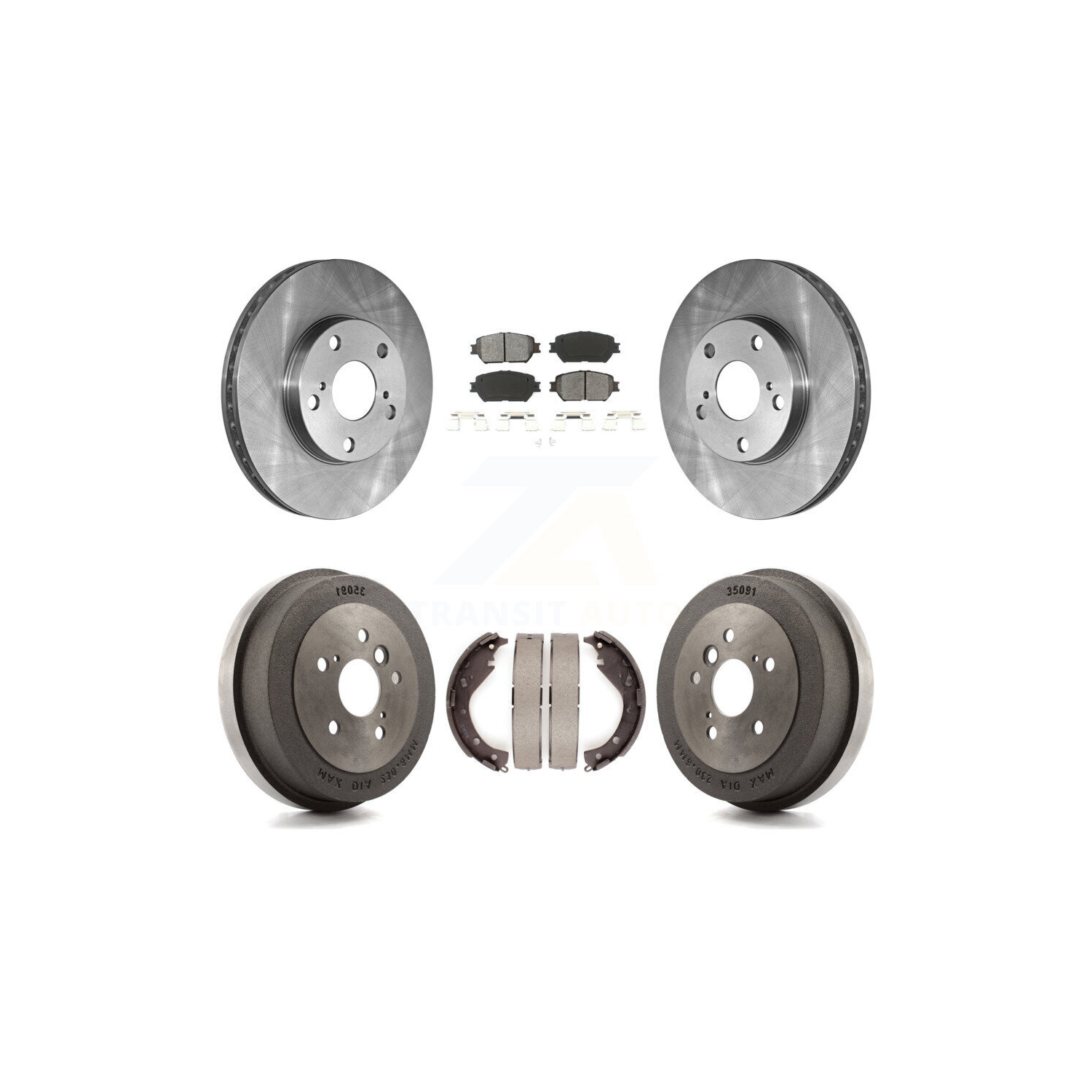 Disques de frein à disque avant arrière, plaquettes semi-métalliques et tambours pour Toyota Camry base/le K8S-103332 2005