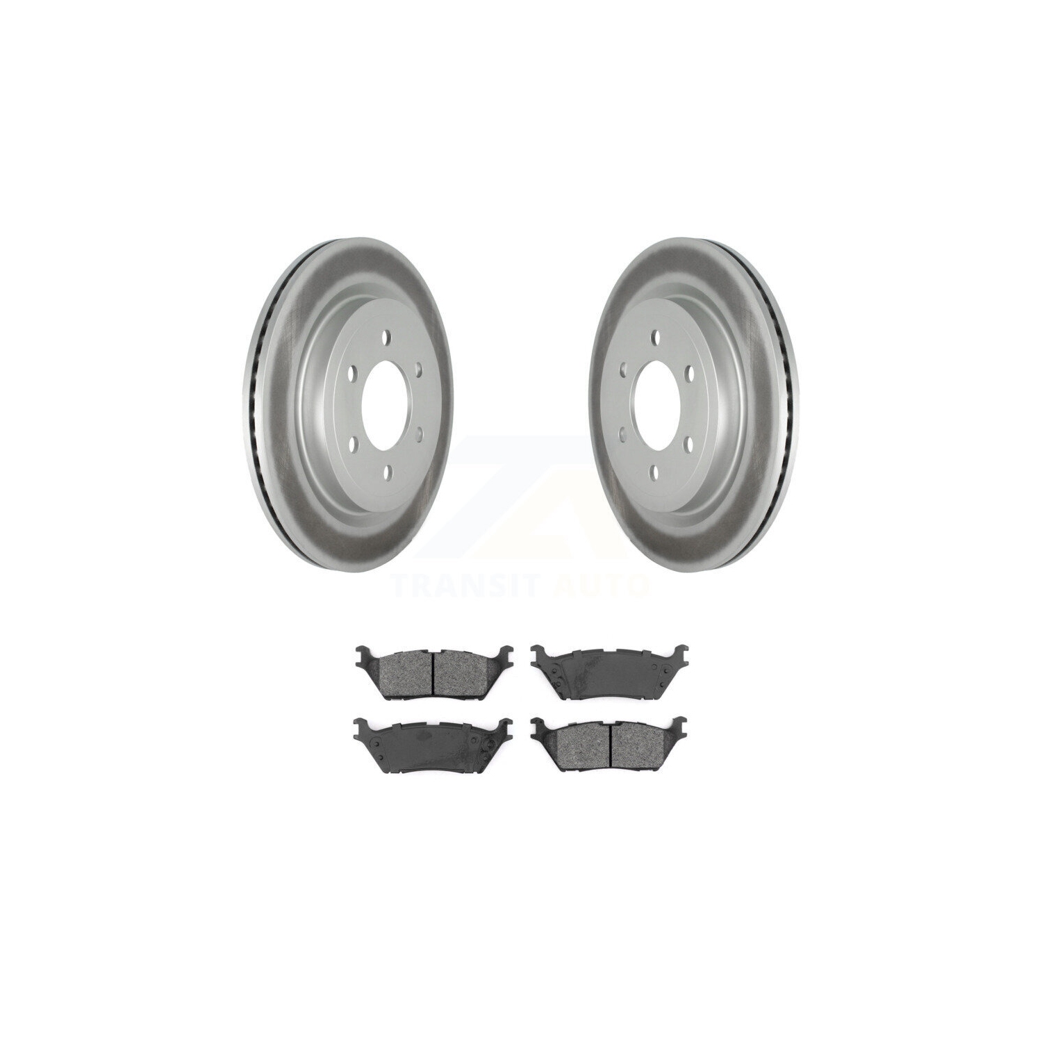 Rear Coated Brake Rotor Semi-Metallic Pad Kit For Ford F-150 Expedition Lincoln Navigator KGS-101863