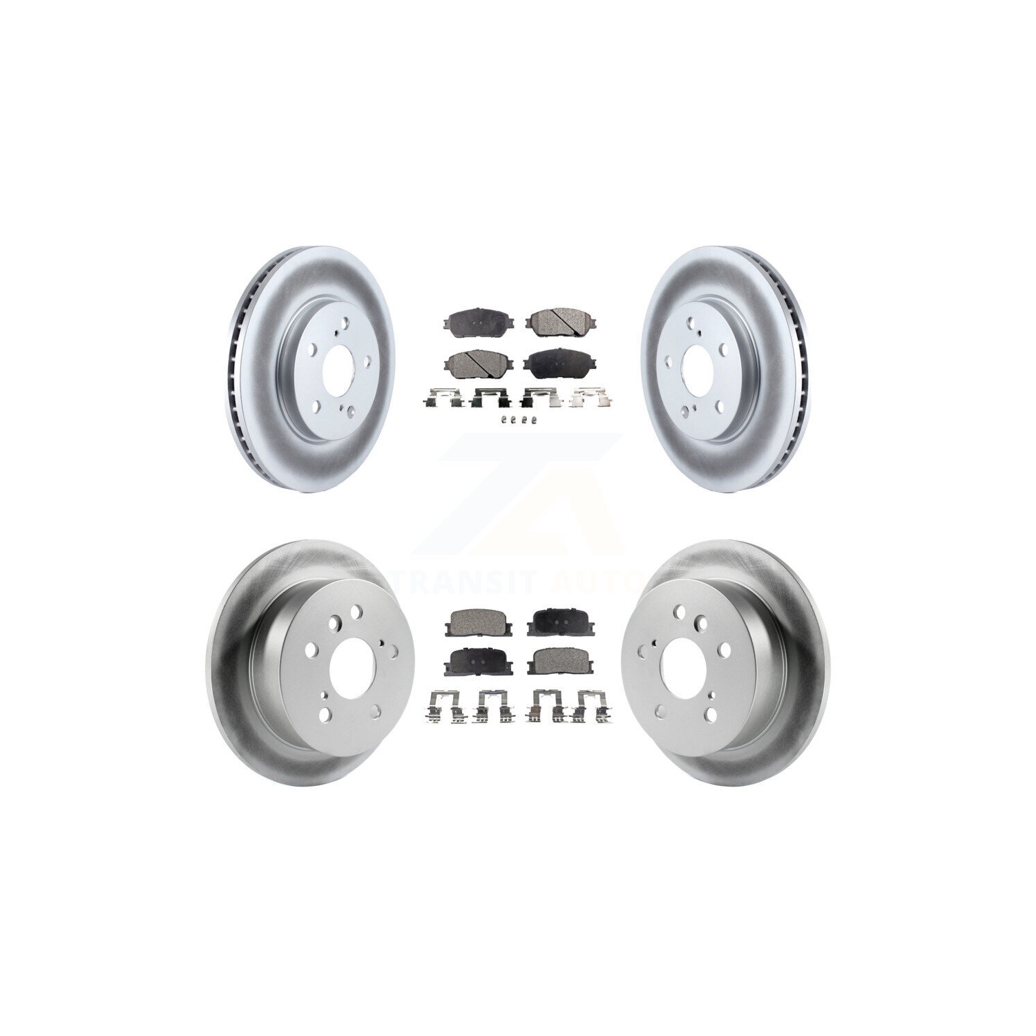 Front Rear Coated Disc Brake Rotors And Ceramic Pads Kit For 2002-2003 Lexus ES300 KGT-100891