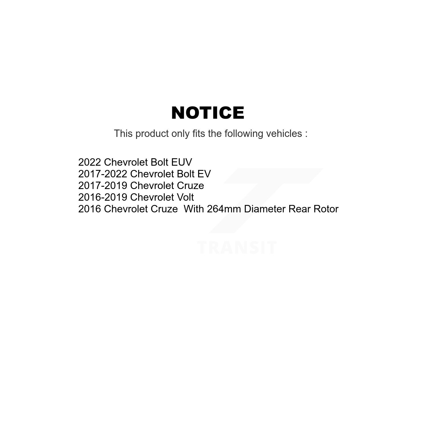 Ensemble de disques de frein arrière et plaquettes en céramique pour Cruze Bolt EV Volt EUV K8T-102117 de Chevrolet