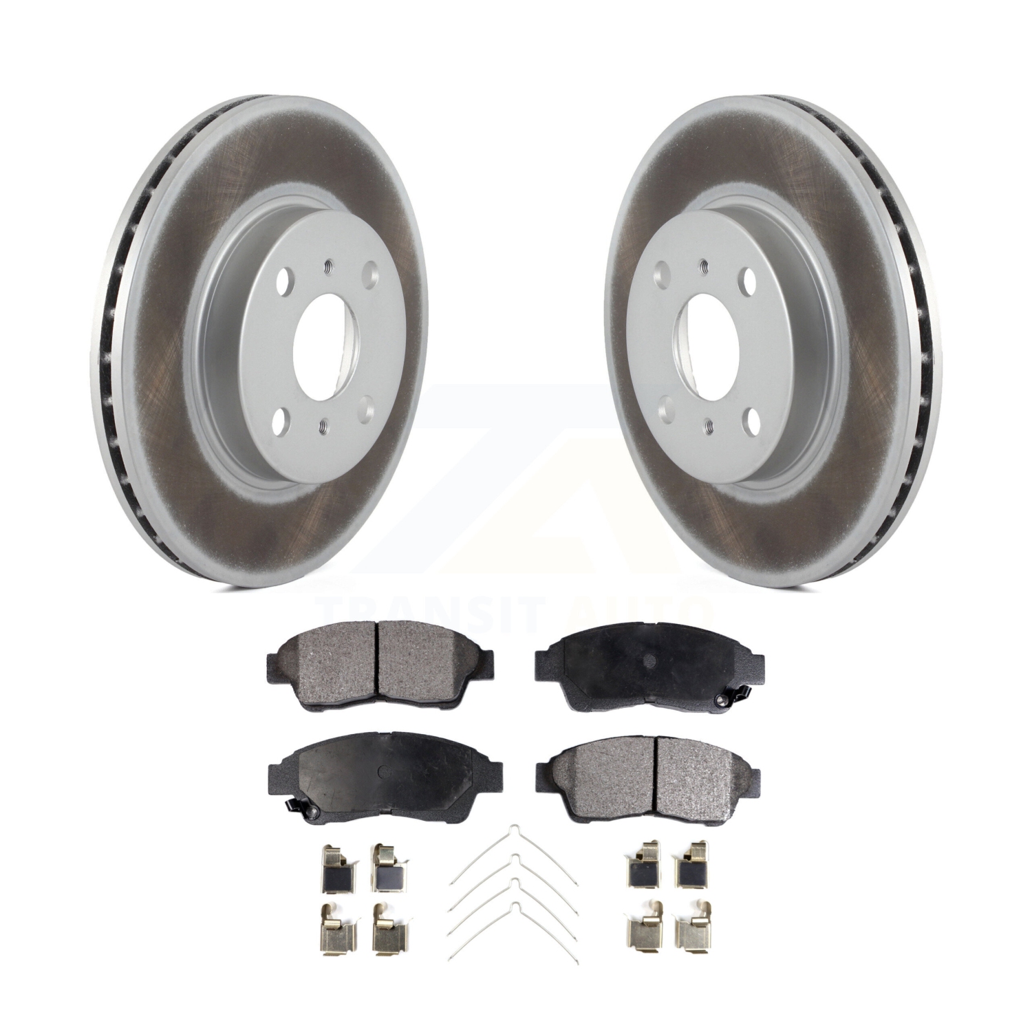 Front Coated Disc Brake Rotors And Ceramic Pad Kit For 1993-1997 Toyota Corolla Geo Prizm KGT-100200