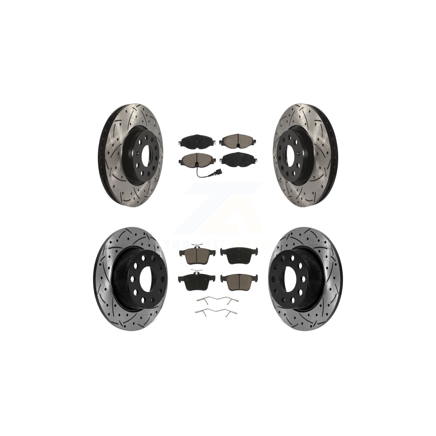 Disques de frein à disque à fente pour perceuse arrière avant, ensemble de plaquettes en céramique pour Volkswagen Taos 2022-2023 à TA KDC-100999