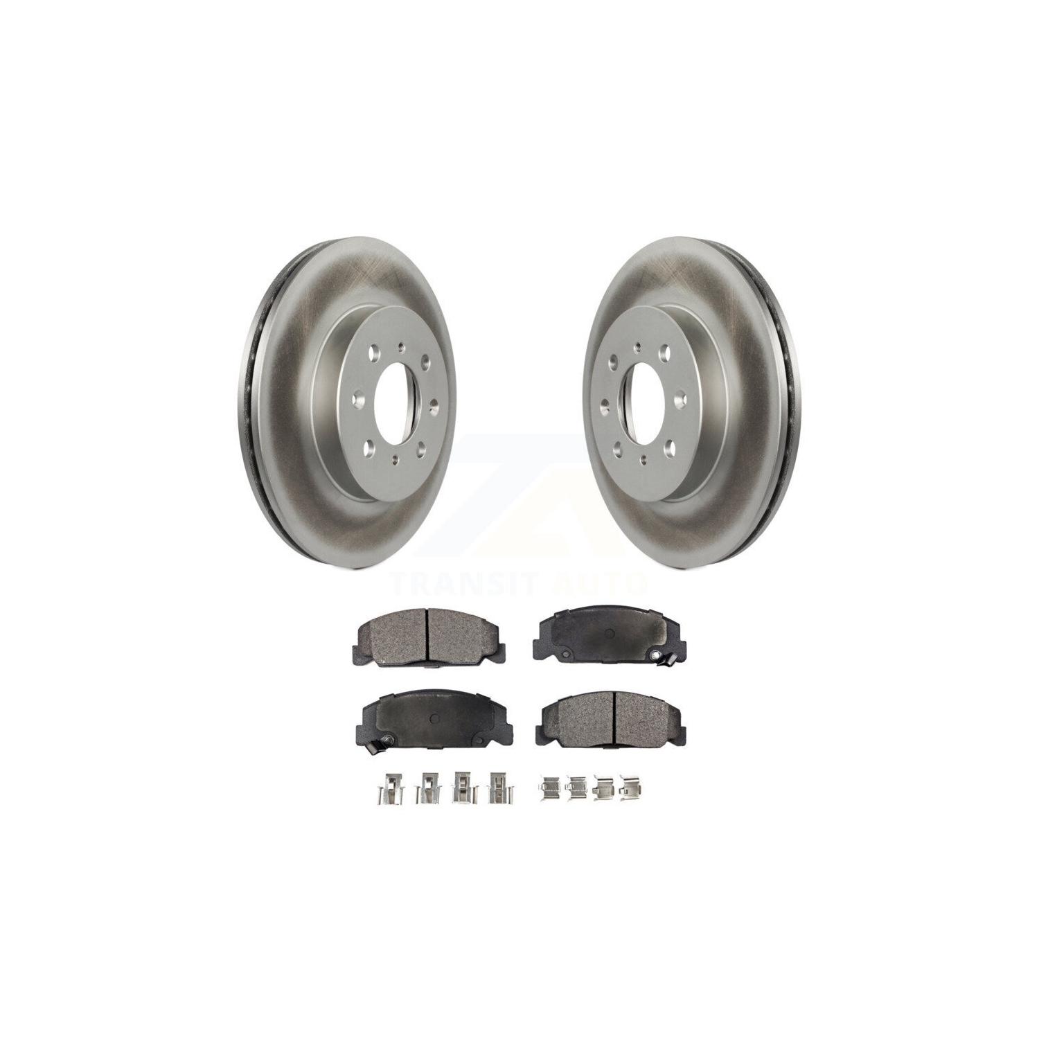 Front Coated Brake Rotor & Semi-Metallic Pad Kit For 1997 Honda Civic LX with 4-Wheel ABS KGF-100179