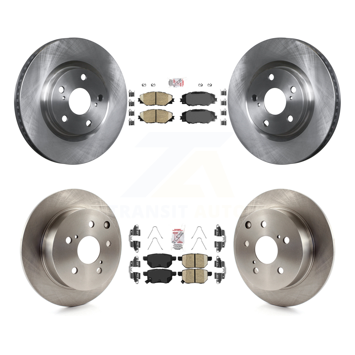 Front Rear Ceramic Pads And Disc Brake Rotors Kit For 2010 Toyota Matrix XRS K8A-106703